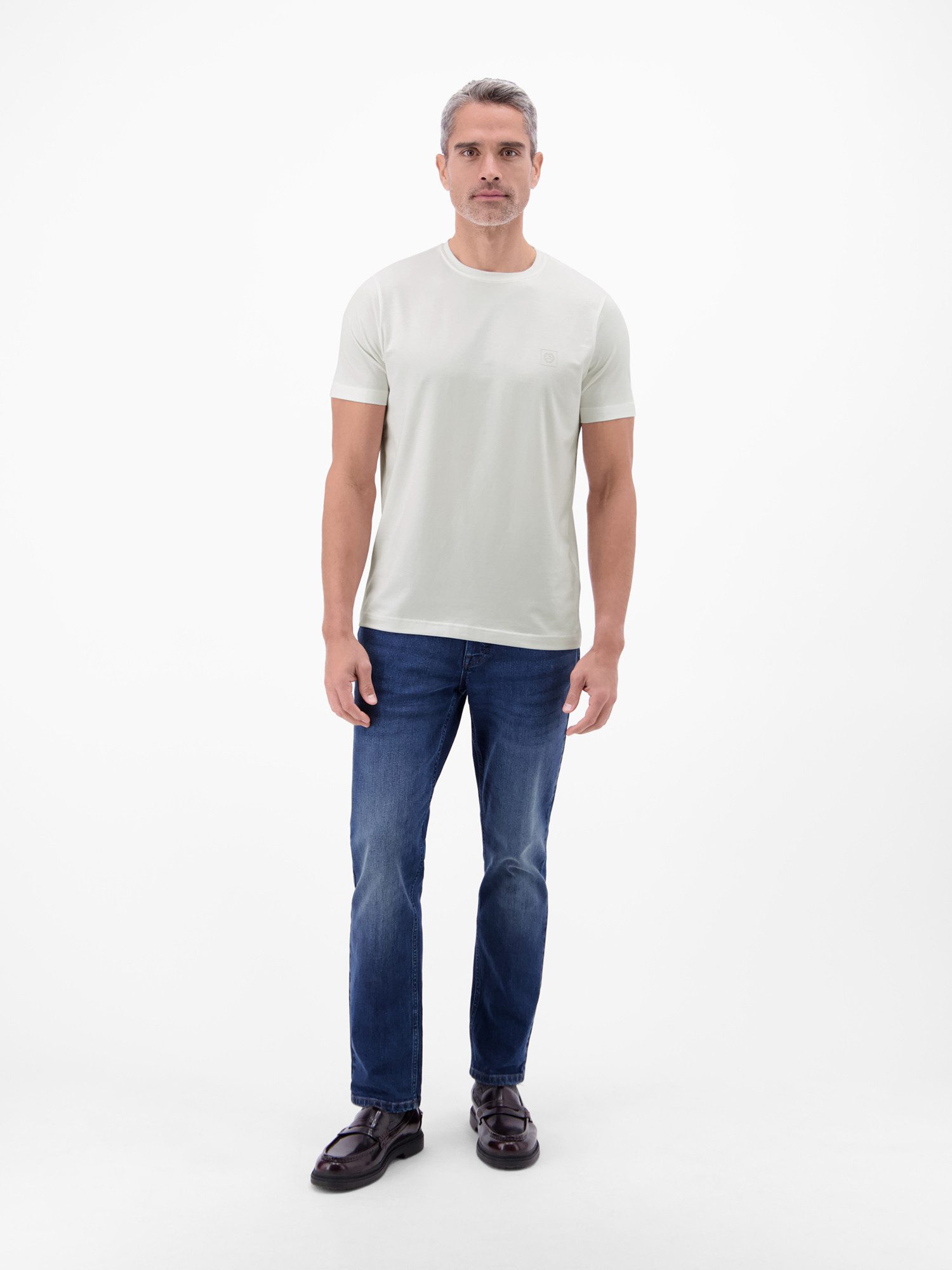 LERROS T-Shirt Basic T-Shirt mit LERROS Logo-Print Two-Tone-Optik / Einfarbig / Elastisch / Atmungsaktiv / Bequem – Bild 5 von 5