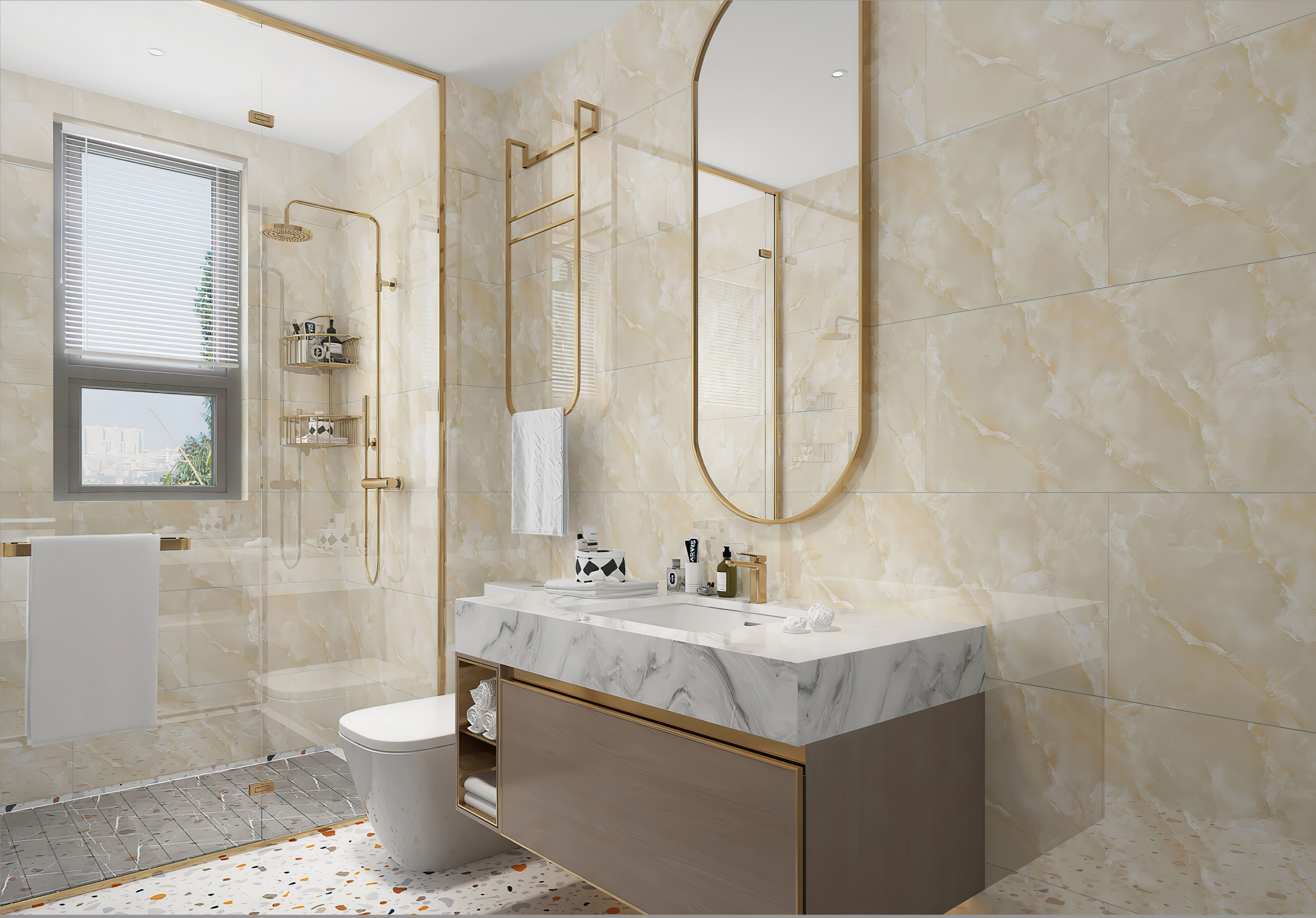 H-basics Fliesenaufkleber Klebefliesen Marmor 10 Stk – 60×30 cm, selbstklebend & wasserfest (Marmor Optik), Wasserfest, Selbstklebend, Hitzebeständig, Sehr starke Klebefähigkeit