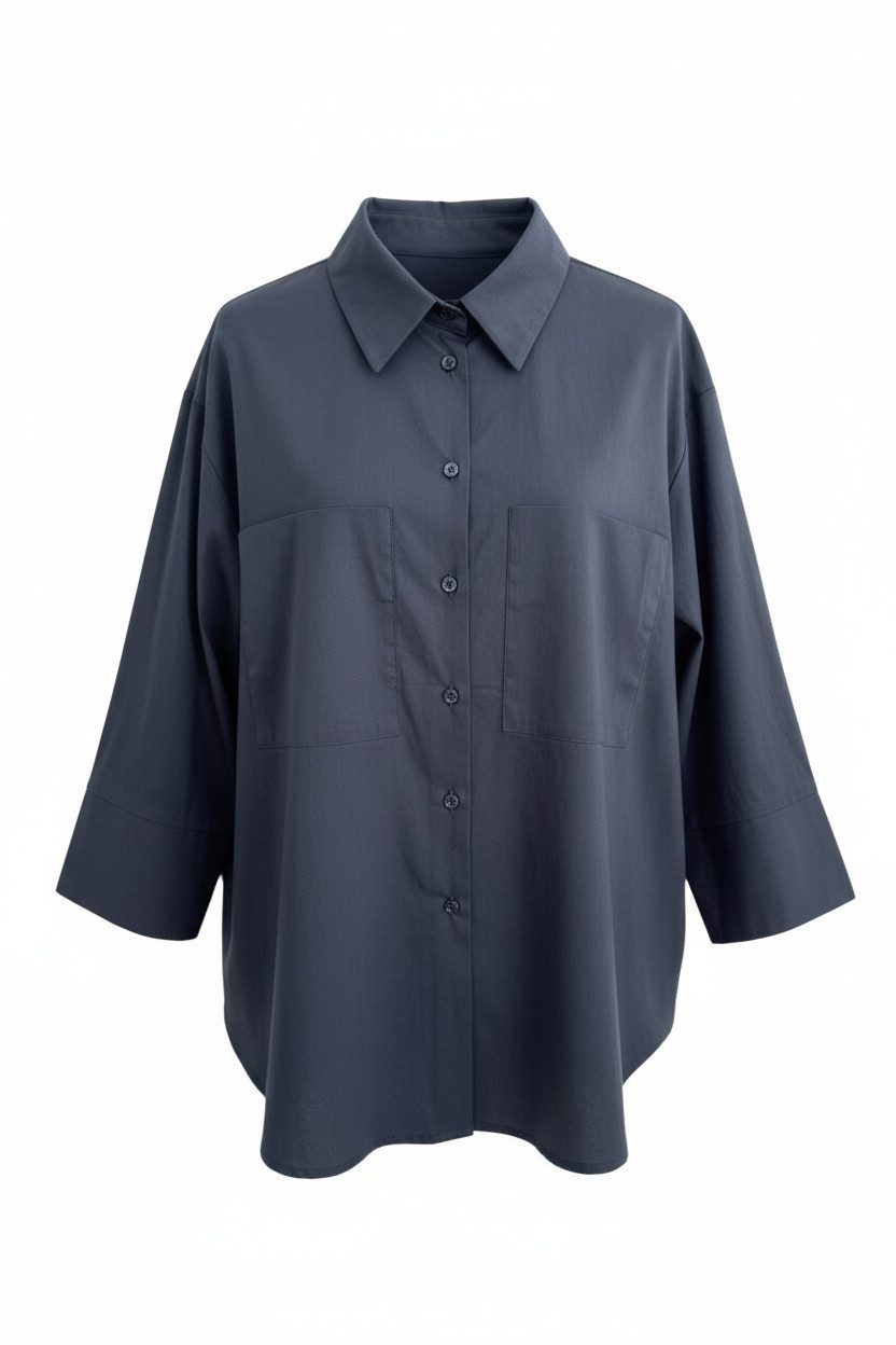 Zuckerwatte Hemdbluse aus feiner Baumwolle mit Elasthan