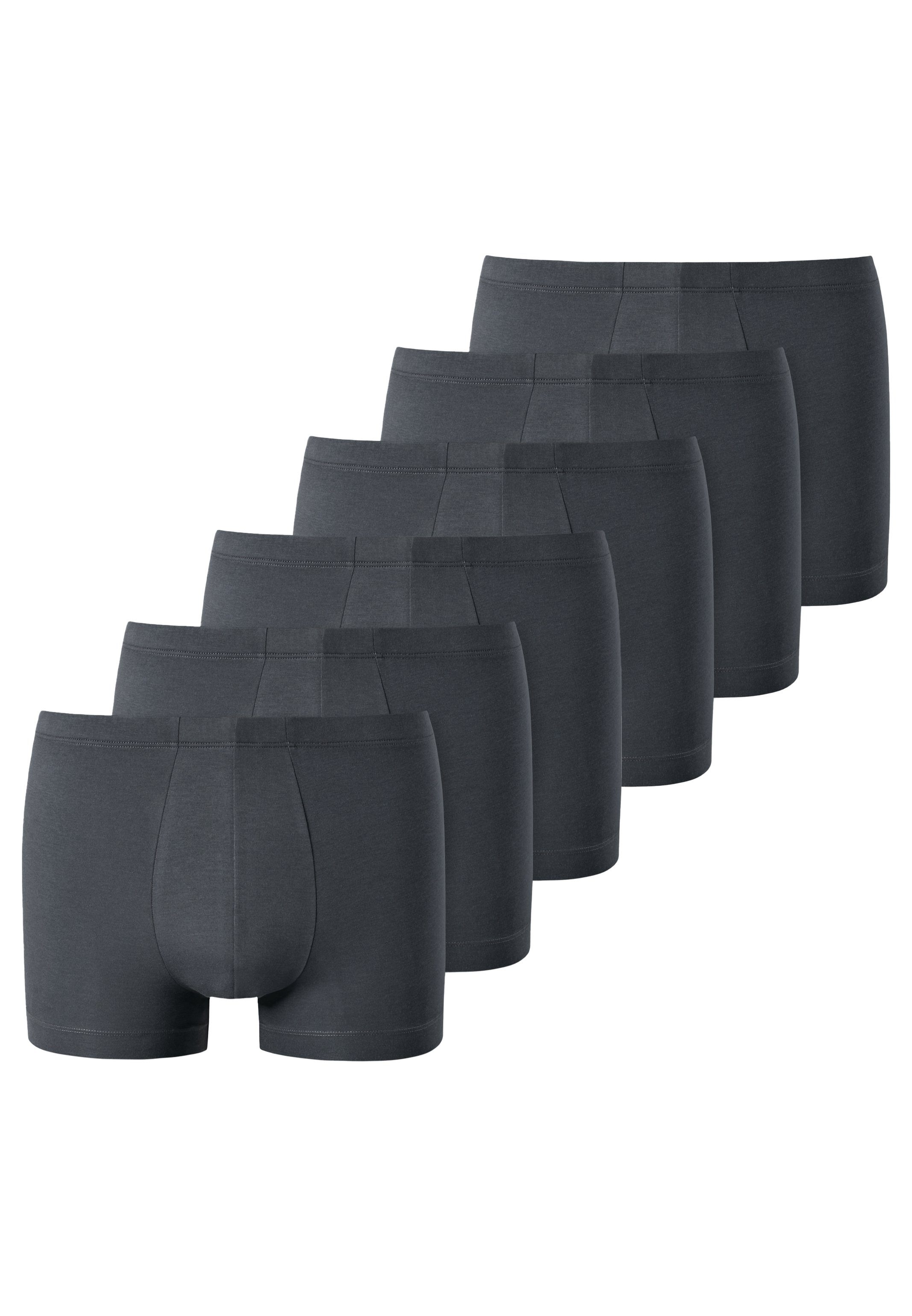 uncover by SCHIESSER Retro Boxer 6er Pack Basic (Spar-Set, 6-St) Retro Short / Pant - Baumwolle - Ohne Eingriff - Dunkelgrau