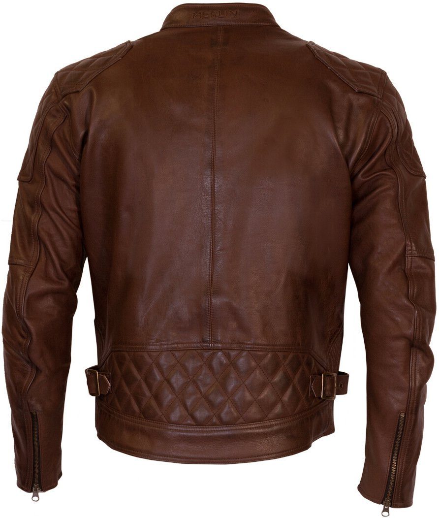 Merlin Motorradjacke Chester D3O Cafe Motorrad Lederjacke Atmungsaktiv protektoren herausnehmbares reißverschluss