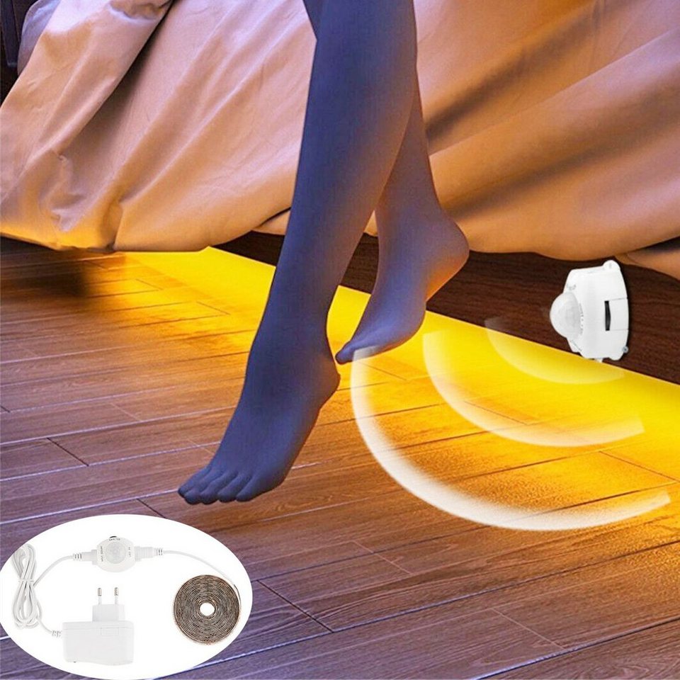 Streifen LED 1-3M Lichtband, LED Stripe LED Streifen, Warmweiß, Infrarot-Sensoren Schlafzimmer mit mit oyajia LED Stripe Bewegungssensor IP65 PIR Nachtlichter