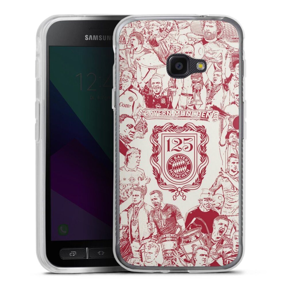 DeinDesign Handyhülle FCB 125 Jahre FC Bayern München Offizielles Lizenzprodukt, Samsung Galaxy Xcover 4s Silikon Hülle Bumper Case Handy Schutzhülle