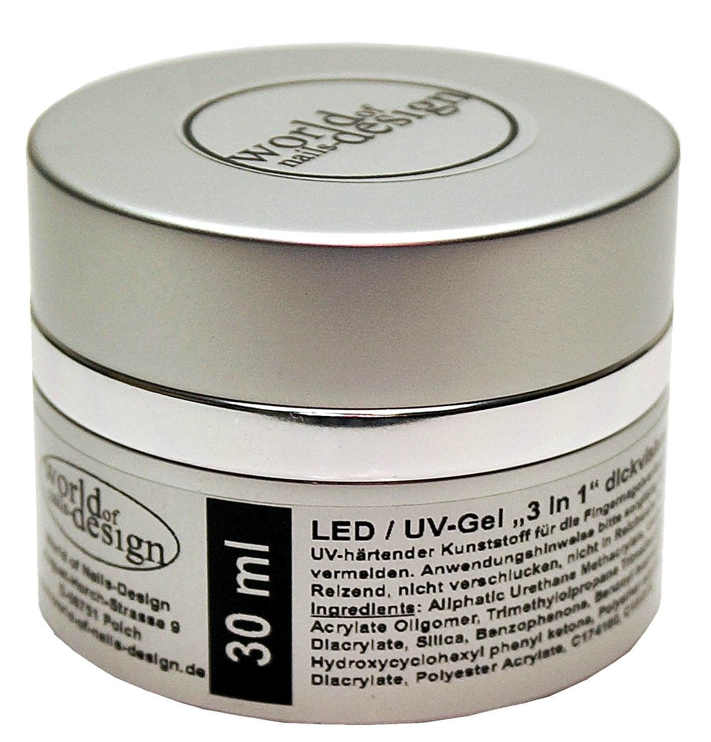 WORLD OF NAILS-DESIGN UV-Gel StudioLine LED / UV-Gel klar "3 in 1" dick viskose 30ml mehr