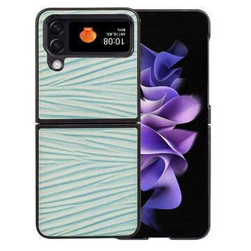 Wigento Handyhülle Für Samsung Galaxy Z Flip4 5G Design Wellen Cover Handy Tasche Hülle Etuis Muster Grün