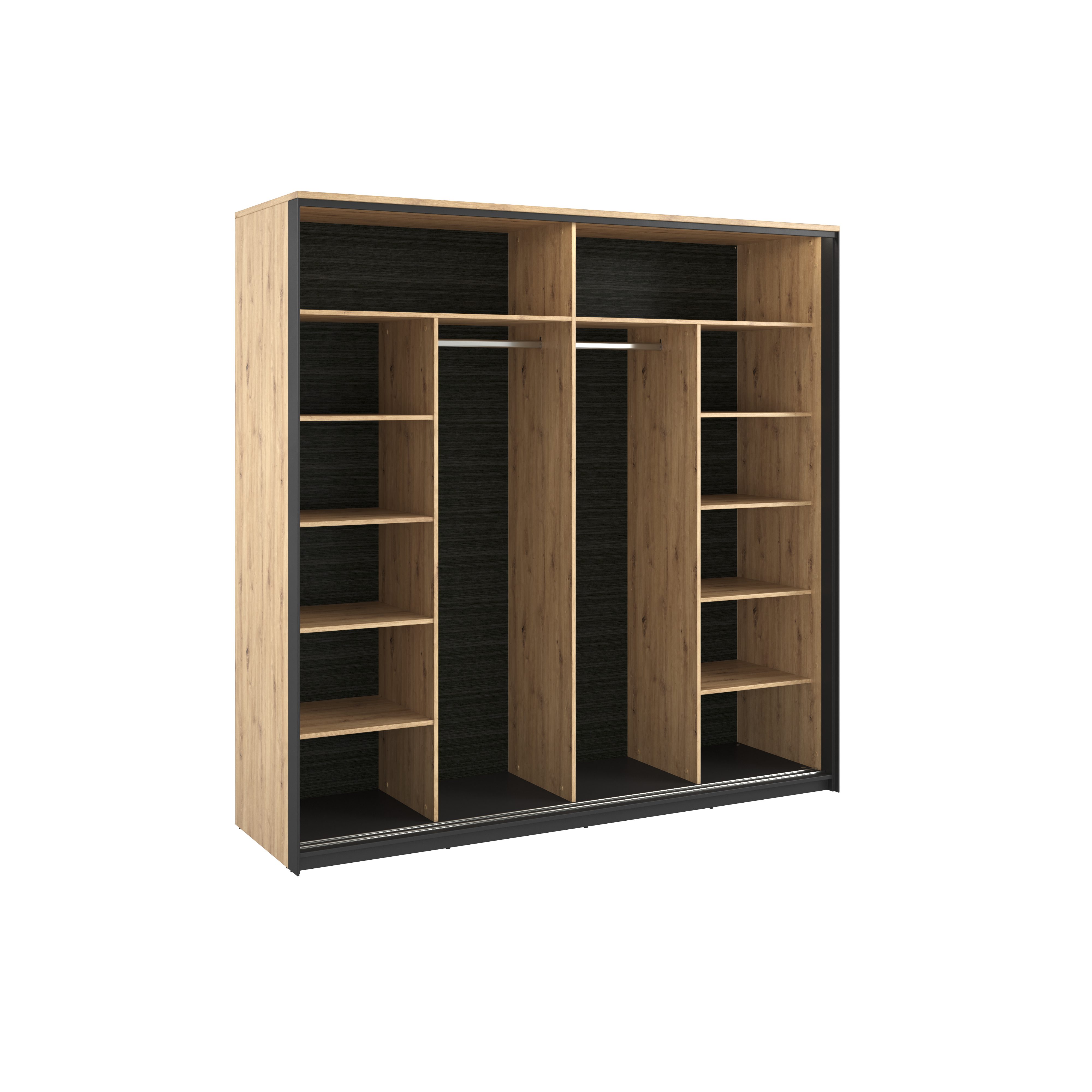 Compleo Kleiderschrank Kleiderschrank Lima, 2-türig Schwebetürenschrank, mit Spiegel (LIMA)