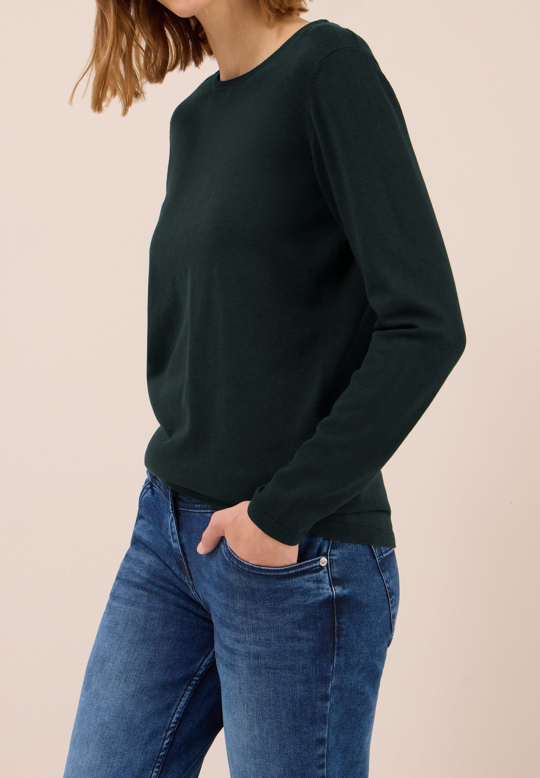 CECIL Strickpullover mit feinem Detail an der Schulter und Viskose-Anteil günstig online kaufen