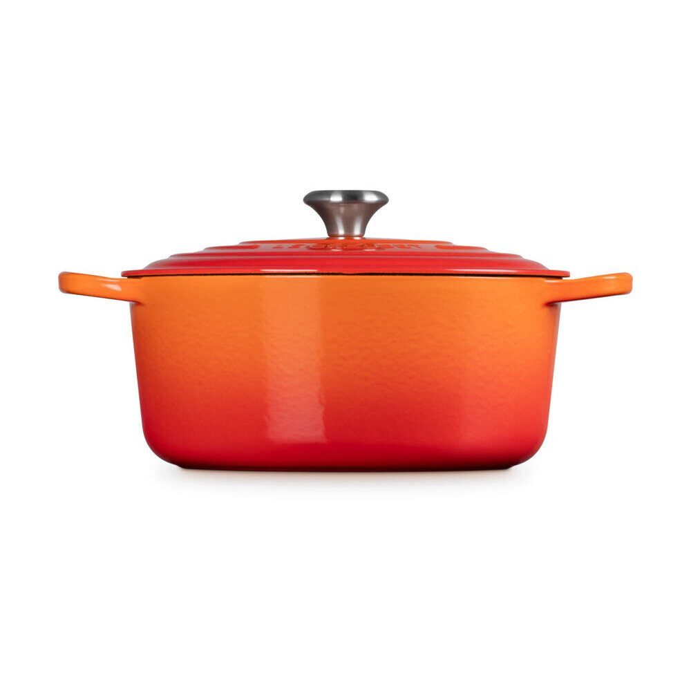 LE CREUSET Bräter Bräter mit Deckel 28 cm Signature Ofenrot, Emailliertes Gusseisen, Schmortopf, Cocotte, Bratentopf, ca. 6-8 Personen, Ø28cm, Gusseisen