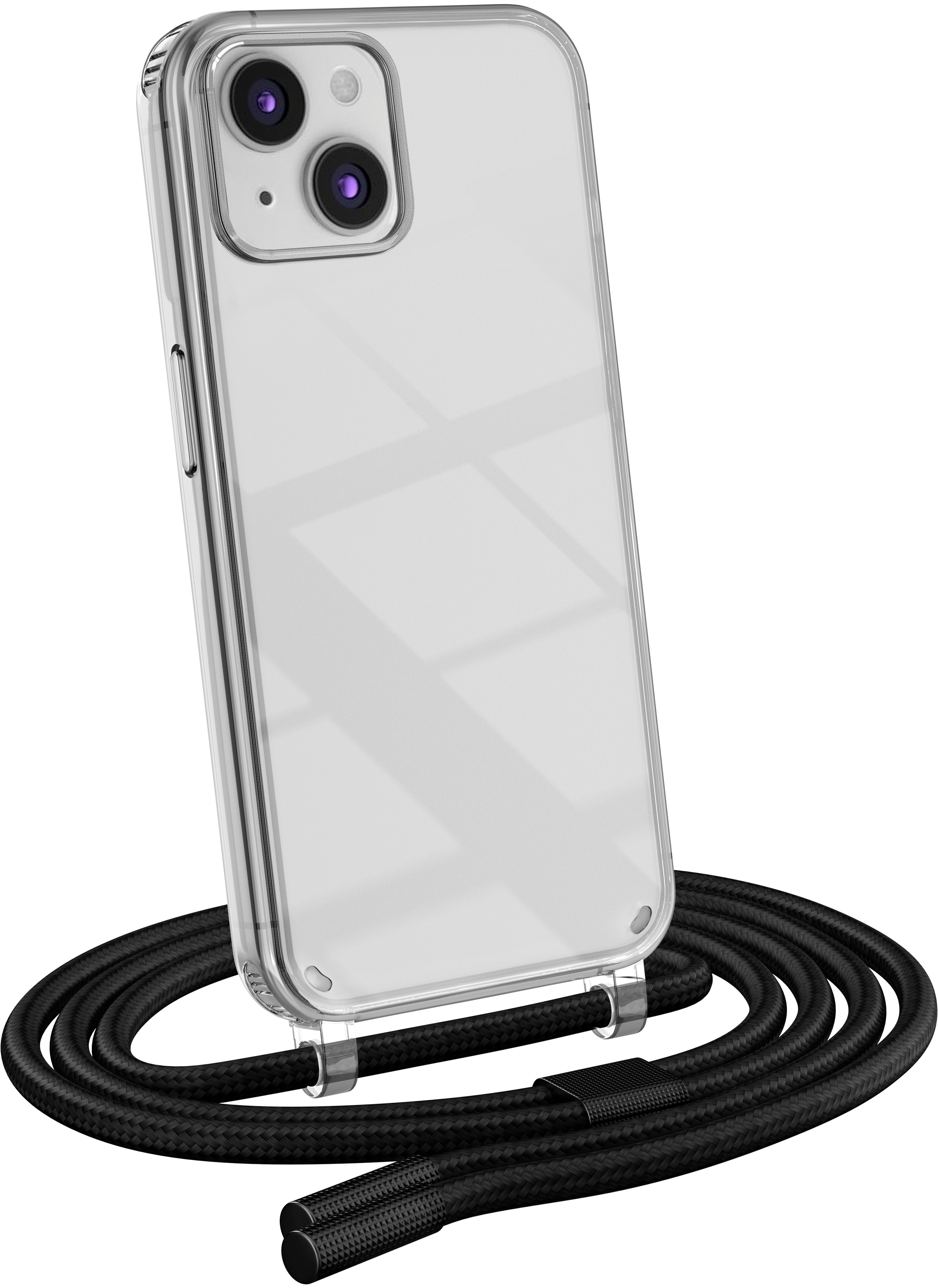 MyGadget Handyhülle Mit Kette Für IPhone 14 Pro Max – TPU Hülle + Verstellbares Umhängeband, Pink/weiß