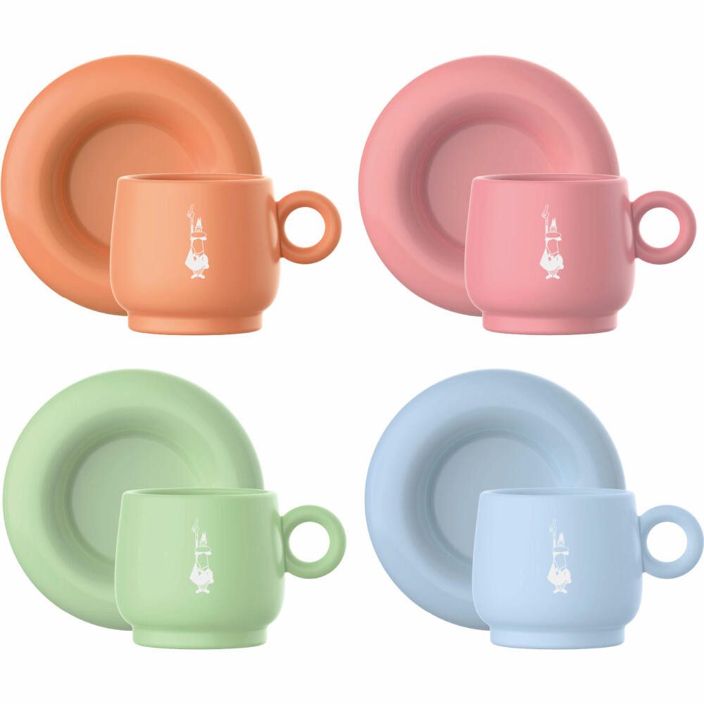 BIALETTI Espressotasse Mercato Della Frutta 4er Set Espressotassen, Porzellan