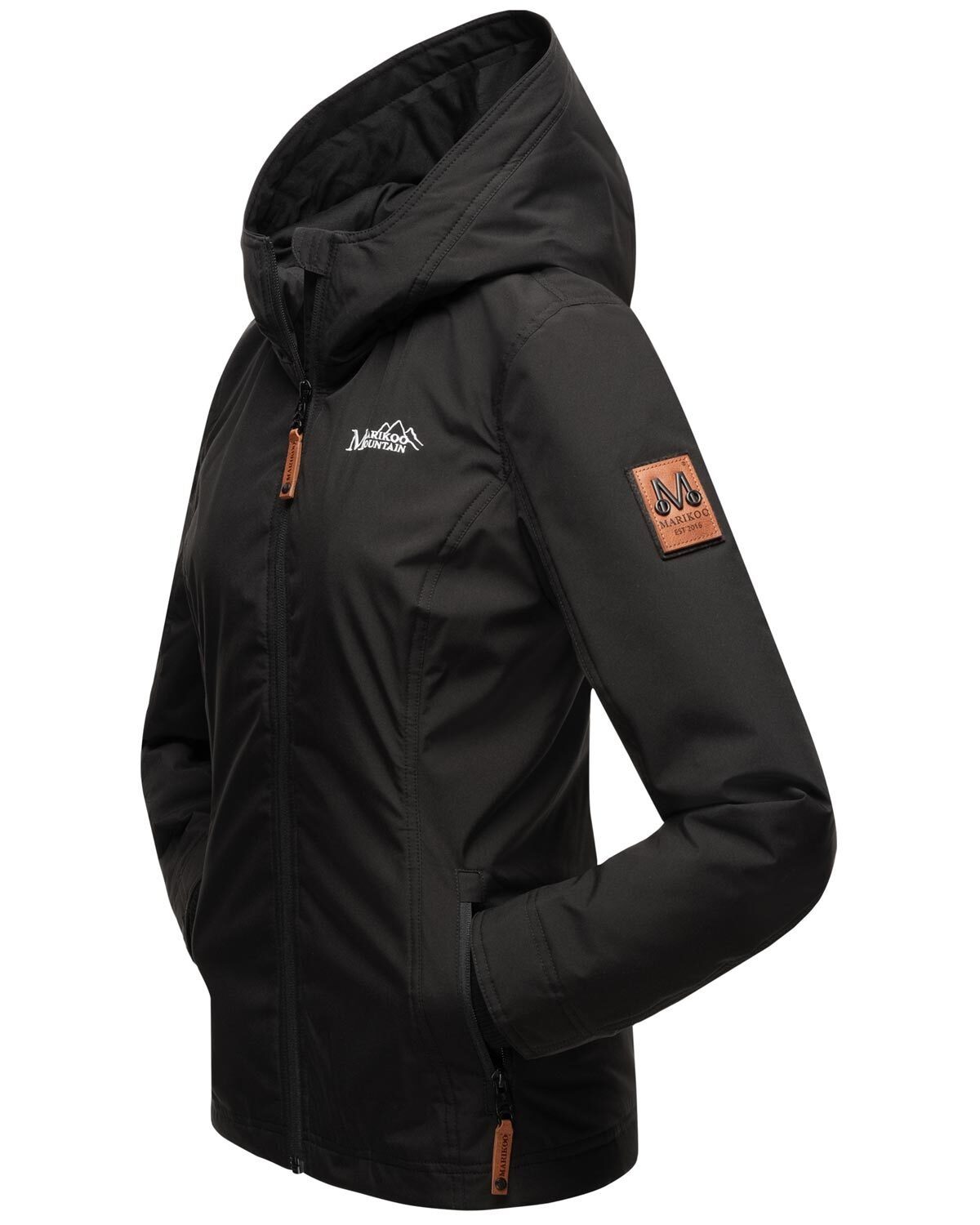 Marikoo Outdoorjacke Brombeere Sportliche Übergangsjacke mit Kapuze und schützendem Kragen – Bild 5 von 5