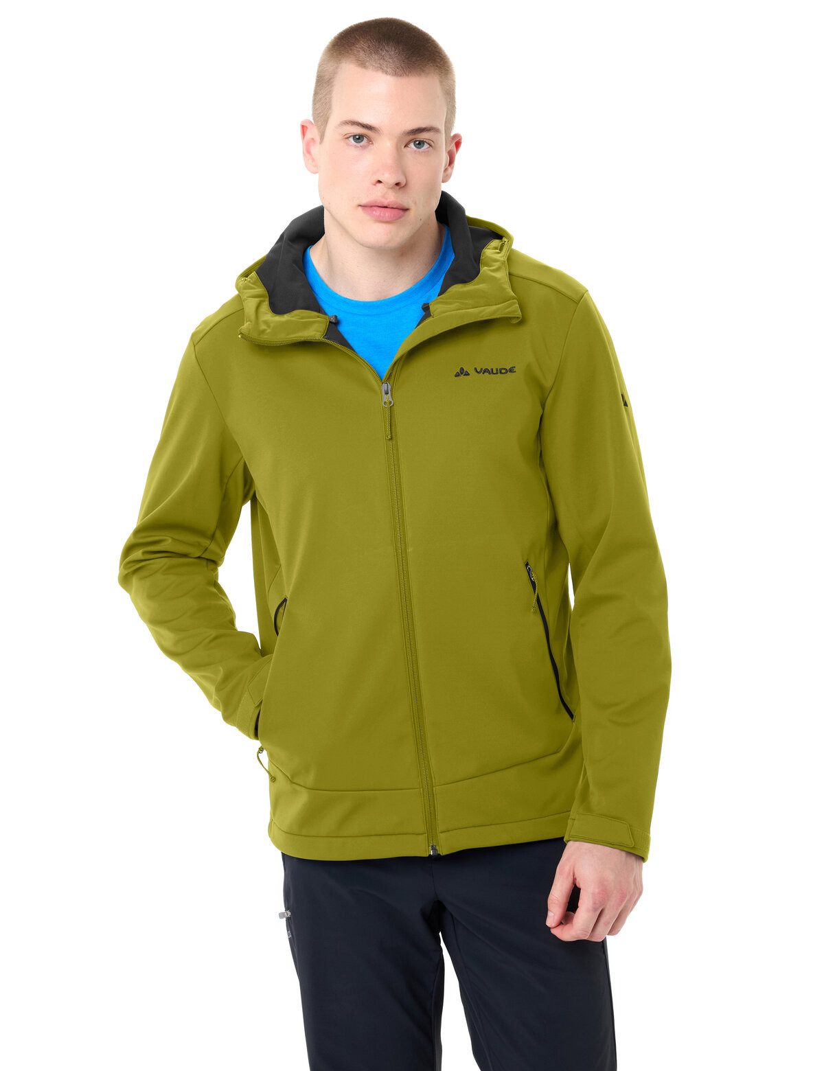 VAUDE Softshelljacke MEN'S EVERHIKE SOFTSHELL HOODY sportlicher Stil, winddicht, wasserabweisend, atmungsaktiv