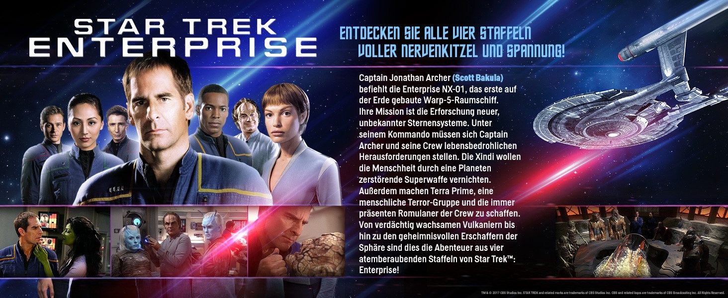Universal Pictures Blu-ray Star Trek: Enterprise - Complete Boxset BluRay, (24-St., Box-Set), Enthält Staffel 1-4 + Extras