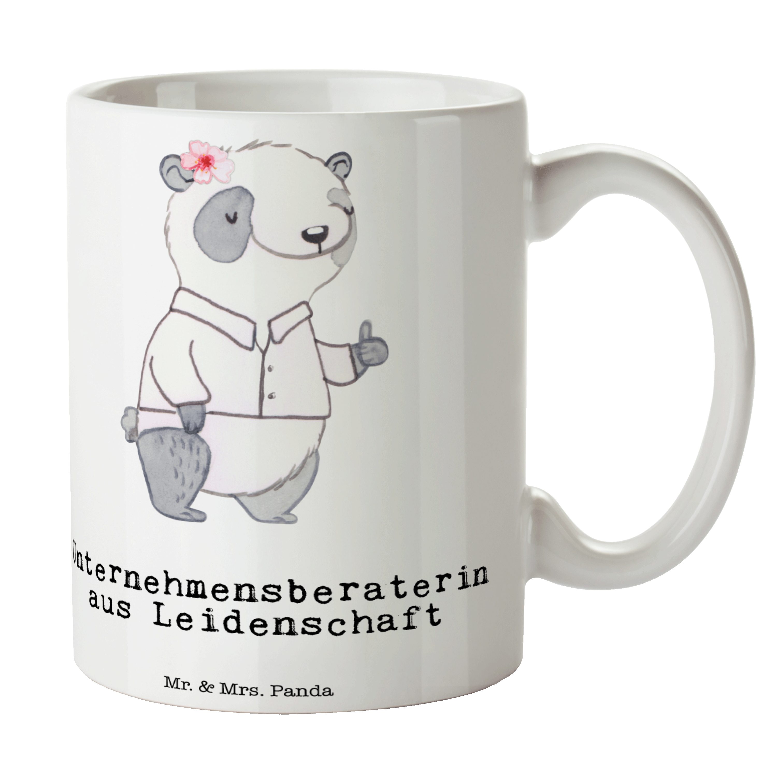 Mr. Unternehmensberaterin Weiß Leidenschaft Teebecher, - - & Geschenk, Panda Mrs. Keramik aus Tasse