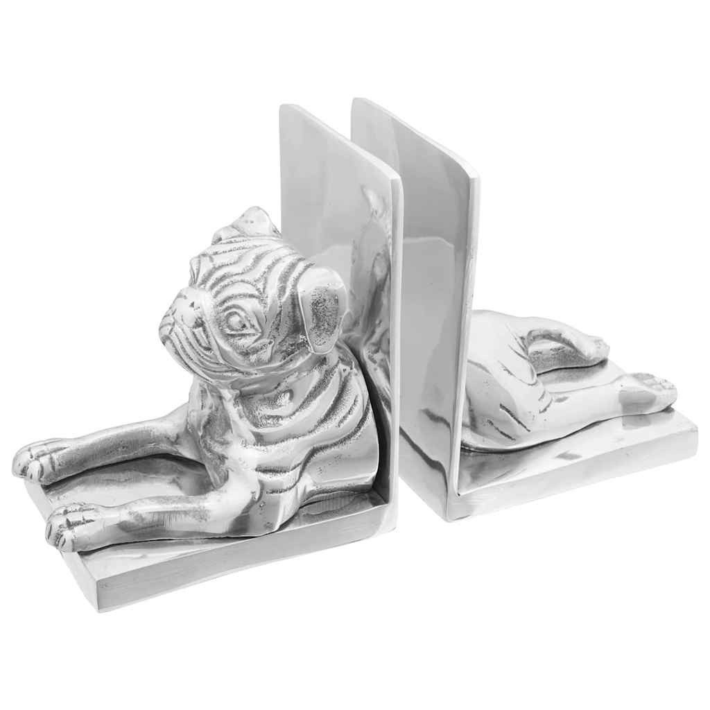 vidaXL Buchstütze Buchstützen 2 stk. Silber 12 x 15 x 18 cm Aluminium (2 St)