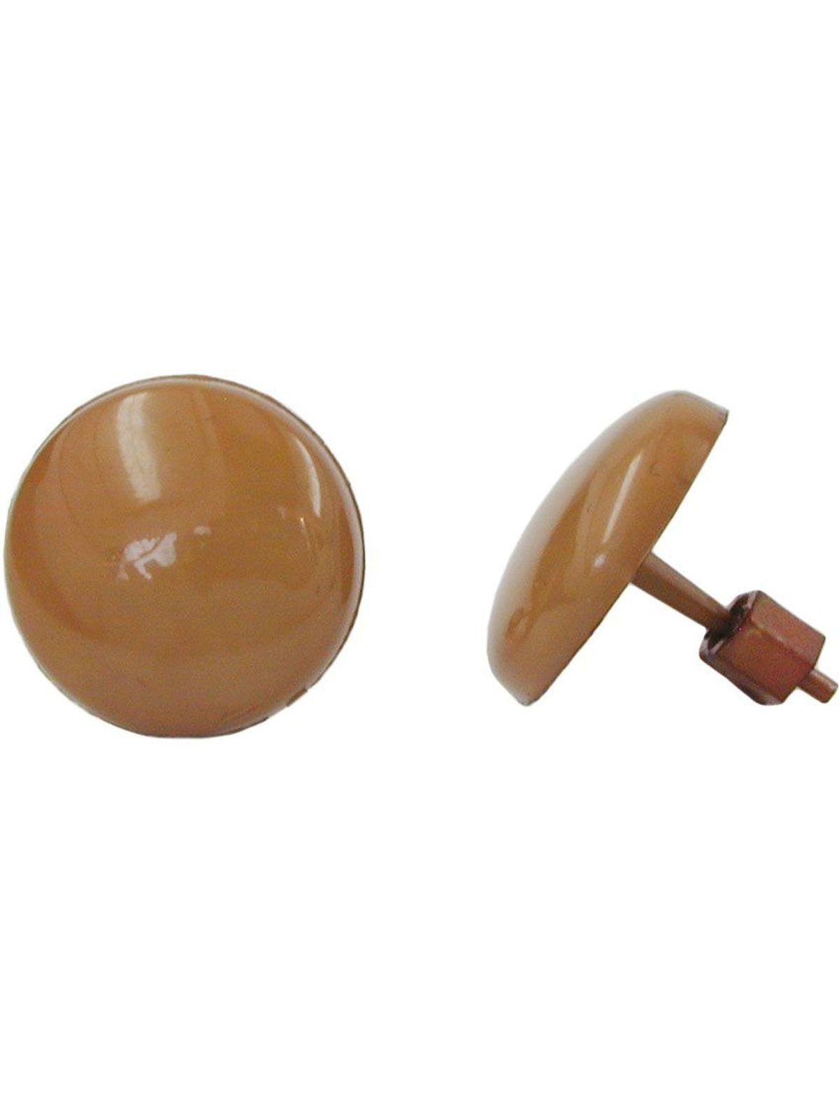 Gallay Paar Ohrstecker Ohrring 13mm karamel Kunststoff Vollplastik flach gewölbt (1-tlg)