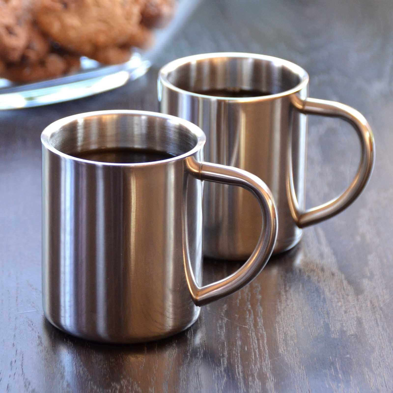 HAC24 Becher Trinkbecher Isolierbecher Kaffee Thermo Tasse Edelstahlbecher, 4-tlg., Edelstahl, 200ml, Doppelwandig