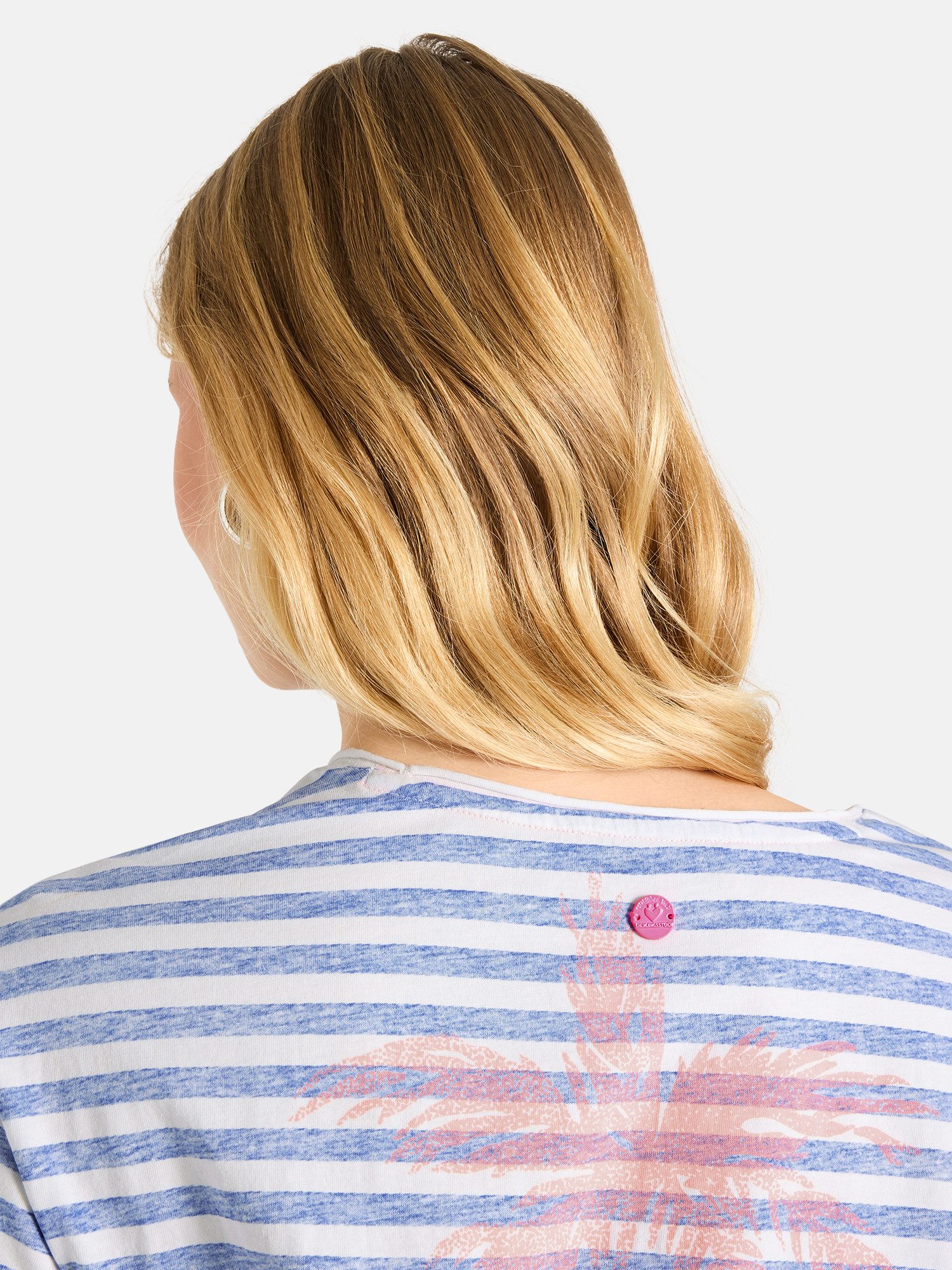 Lieblingsstück T-Shirt DollyL mit Rückenprint, V-Ausschnitt, gestreift