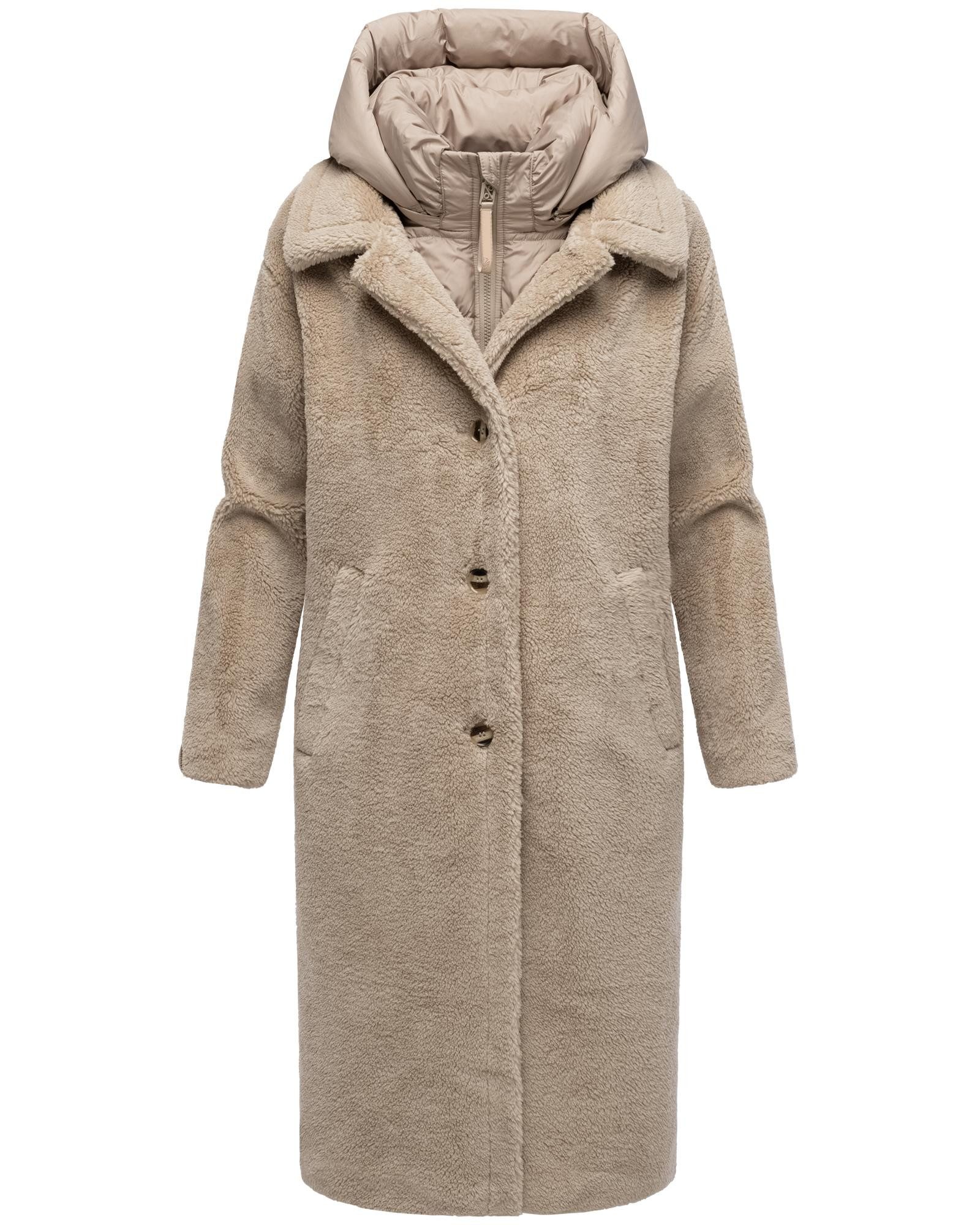 Navahoo Wintermantel Teddyzauber 14 Plüschmantel aus Teddyfleece mit abnehmbarem Krageneinsatz