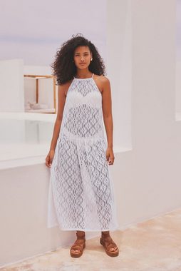 Next Strandkleid Maxi-Sommerkleid mit Häkelbesatz aus Jersey (1-tlg)