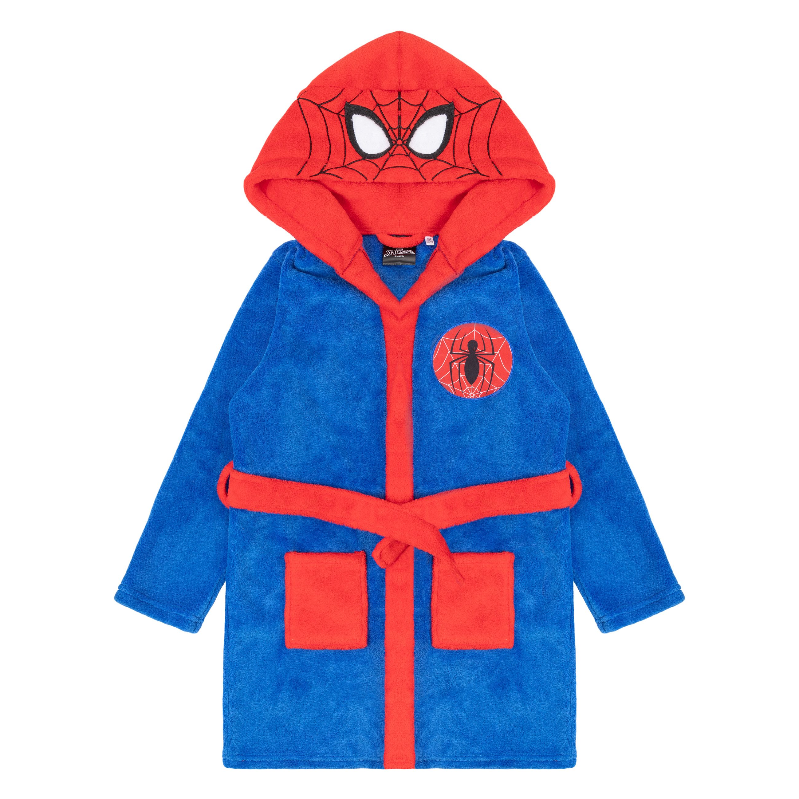 Spiderman Kinderbademantel Spiderman Bademantel Kinder, Kapuze, Bindegürtel