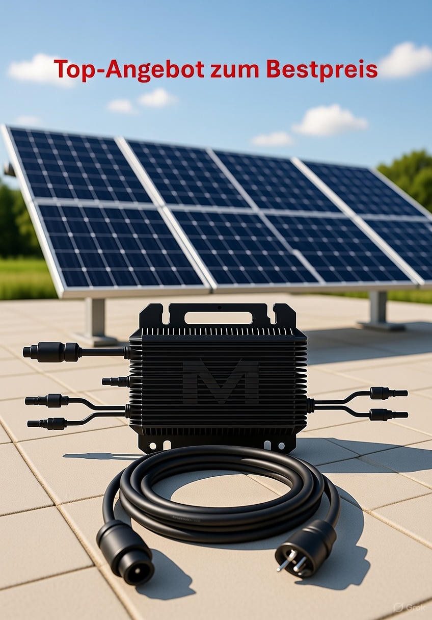 Paket.ag Wechselrichter Marstek M2-800 Mikro-Wechselrichter – inkl. 5 m Schuko-Anschlusskabel, (1 St)