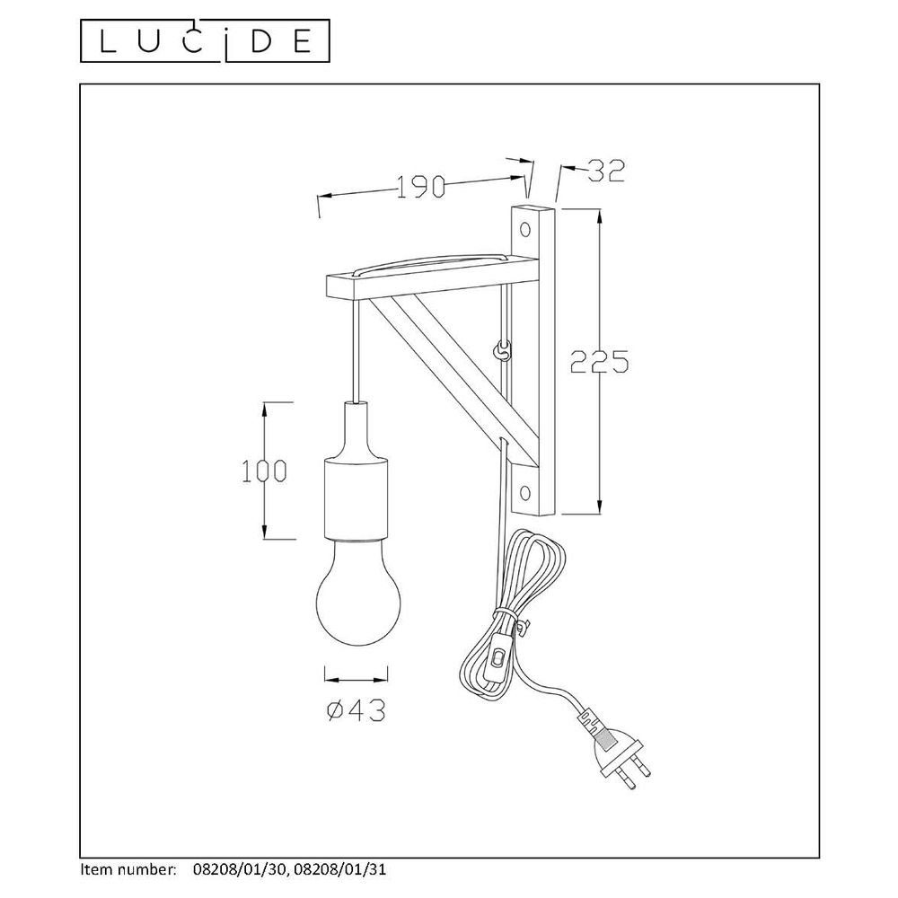 click-licht Wandleuchte Holz, Fix Wandleuchte, Leuchtmittel keine Wandlampe, mit Schalter, Angabe, Wandleuchte wall, warmweiss, Wandlicht weiß, enthalten: Nein