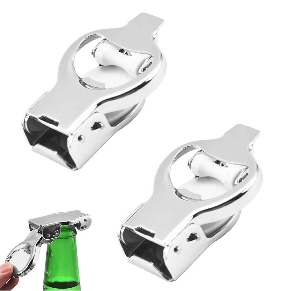 DOPWii Бутылкиöffner 2er Set Edelstahl Бутылкиöffner & Бутылкиverschluss – faltbar, (2-tlg), wiederverwendbar, auslaufsicher