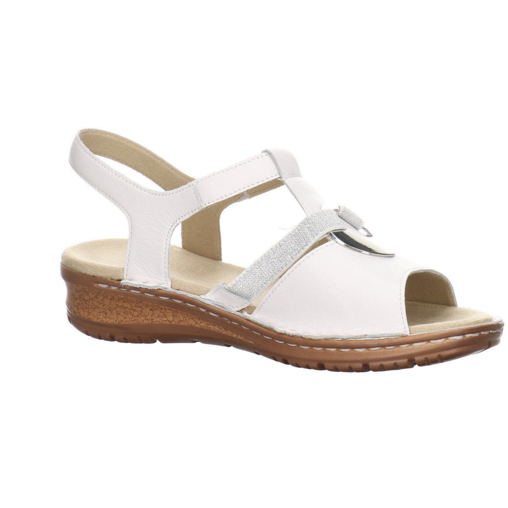 Ara Damen Sandalen Glattleder Sandalette WEISS Hawaii Sandalette