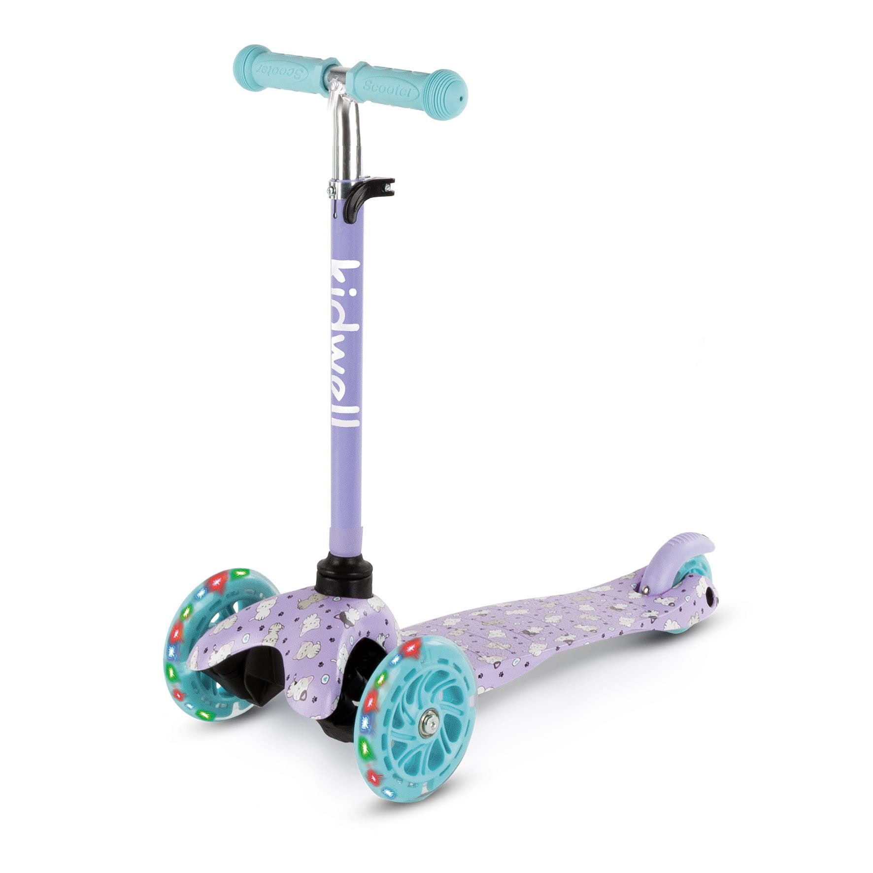 COIL Dreiradscooter Kinderroller, Tretroller, Dreirad-Balance-Roller, Cityroller, 10 km/h, ABEC-7-Lager, 3-stufige Lenkradverstellung, LED-Räder