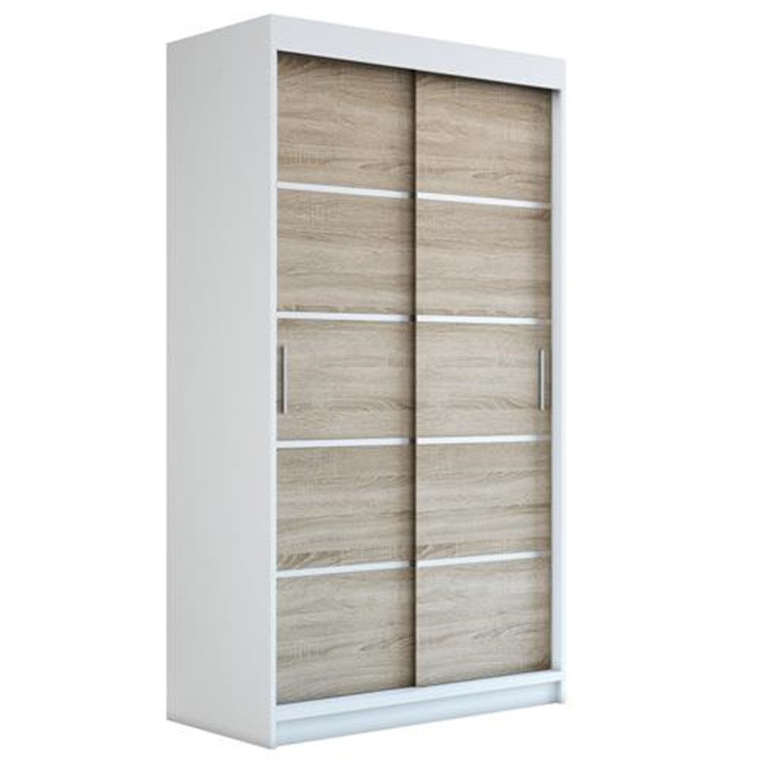 A&J MöbelLand GmbH Schiebetürenschrank PARIS 2-türig Schrank (TOP ANGEBOT! Geräumiger Schrank mit viel Stauraum:6 Regalen und 1 Kleiderstange – -ideal zur Aufbewahrung von Kleidung und Accessoires. TOP PRODUKT! Farbe und Розмір (120 cm, 160 cm, 180 cm) zur Auswahl -wählen Sie das ideale Modell für Ihr Schlafzimmer!, Kleiderschrank mit Regalen) Breite: 120 cm, 140 cm, 160 cm, Höhe: 215 cm, Tiefe: 59,5 cm