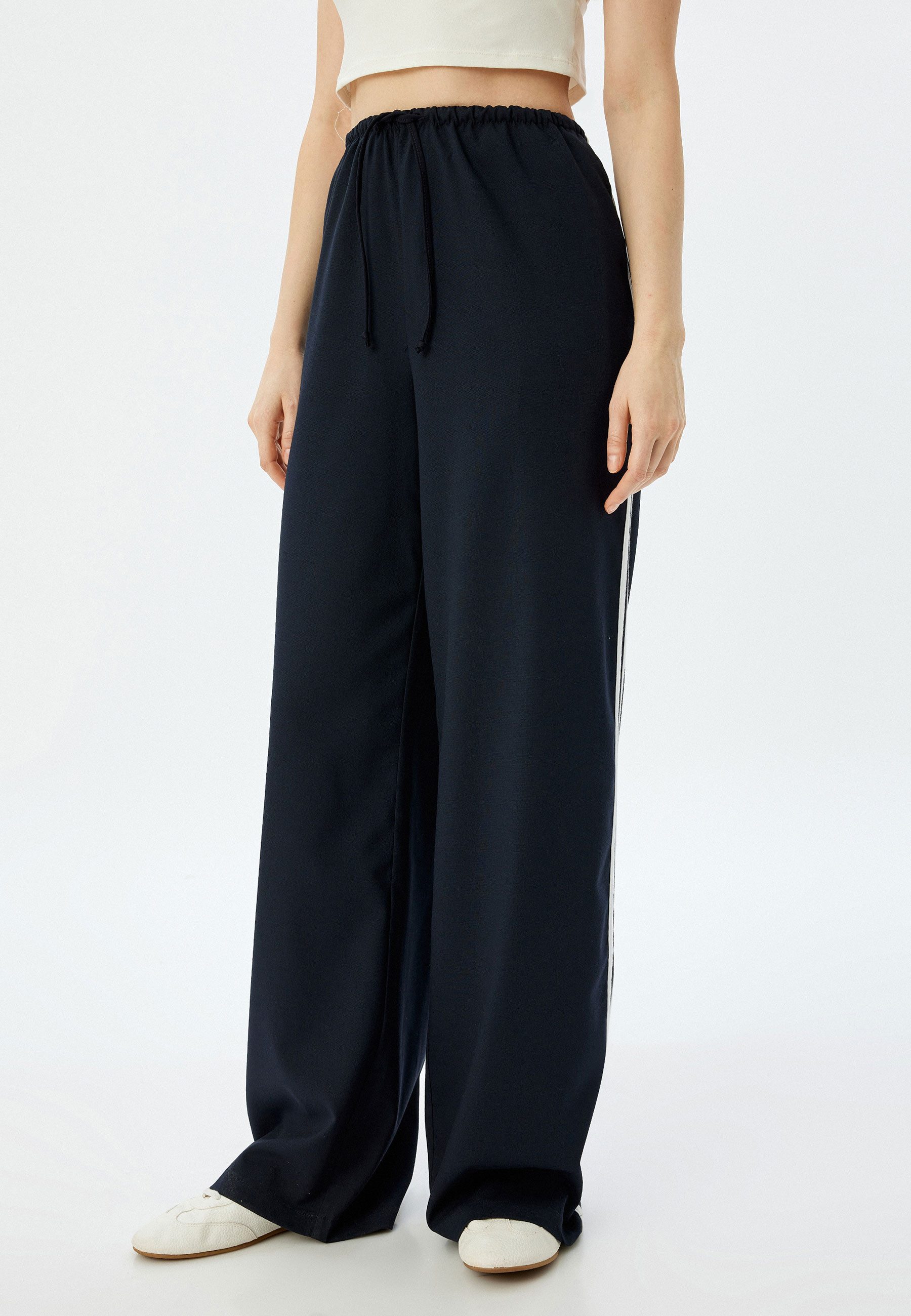 Sweathose Normale Leibhöhe Wide Leg Sweathose