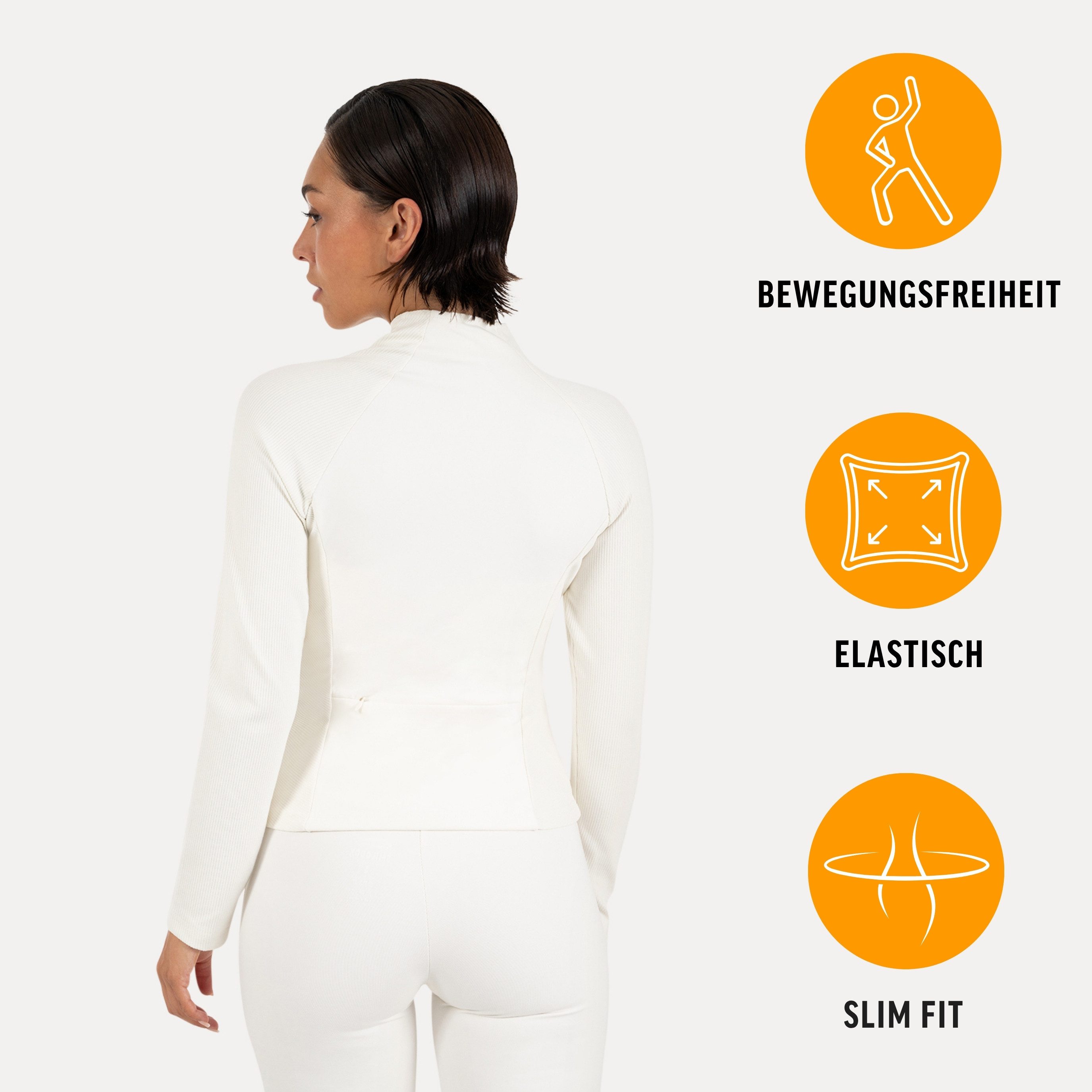 Smilodox Outdoorjacke Solvea Damen, Trainingsjacke, Shaped Fit, Gymkleidung, Sportjacke Figurbetont, Stehkragen, Reißverschluss, Jacke für Fitness, Yoga