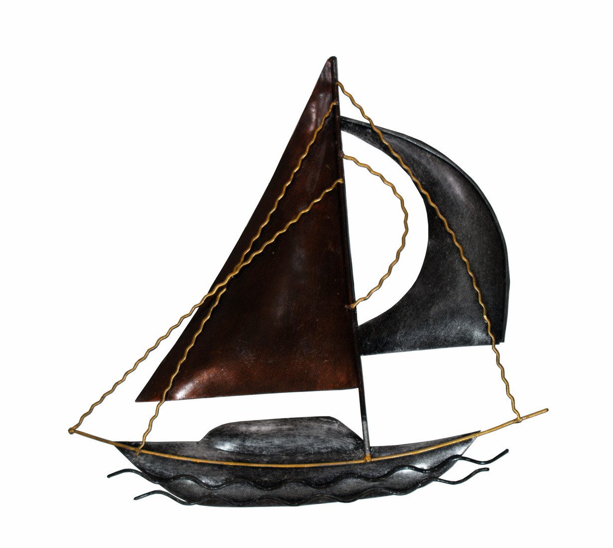 Wanddekoobjekt Wanddeko Schiff Metall Segelboot Boot Maritim Segelschiff Skulptur