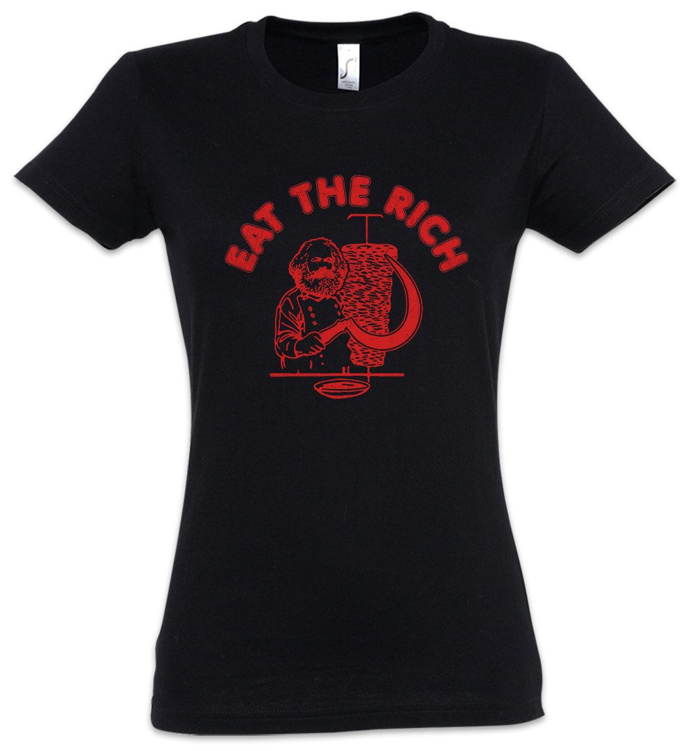 Urban Backwoods Print-Shirt Eat The Rich Damen T-Shirt Karl Socialism Communism Marx Kebap DDR (1-tlg) Döner Politik Anti Kapitalismus