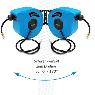 Deuba Schlauchtrommel, Druckluftschlauch Aufroller automatisch 10m 1/4" Anschluss