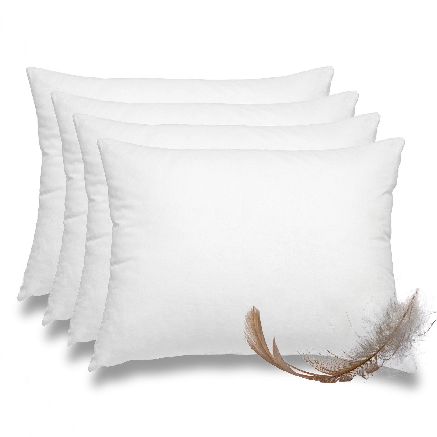 wometo Federkissen 4er Pack, 40x60 cm, Füllung: Federn, Bezug: Baumwolle, 4er Set, OEKO-TEX®, Kissenfüllung Bezug Baumwolle & 100% Federn