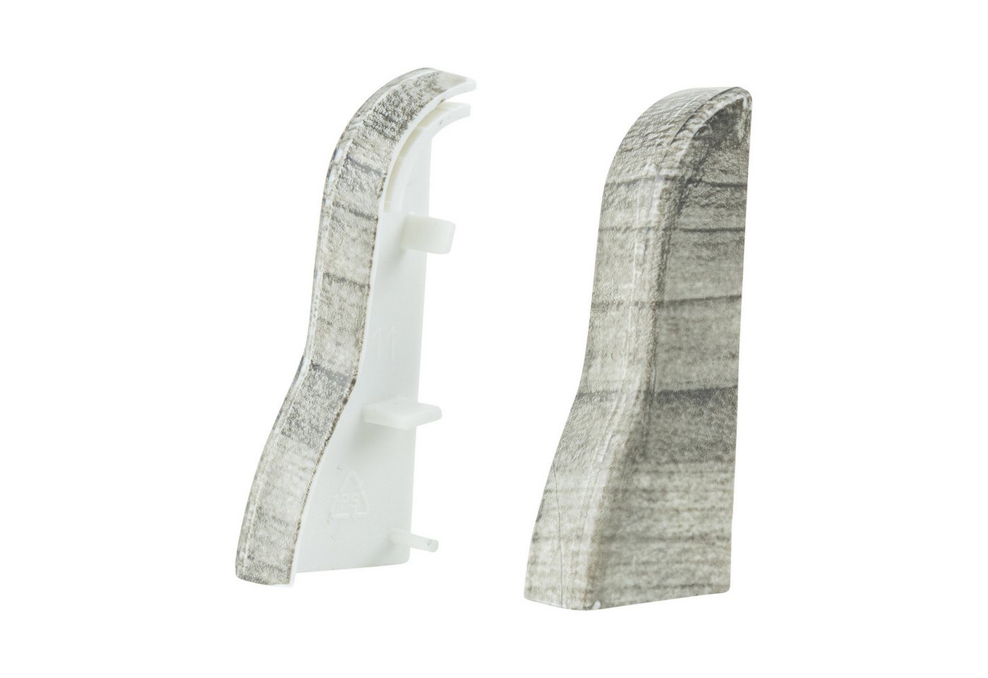 SN DECO GROUP Sockelleisten-Endkappe SN Deco - Sockelleisten Endkappen, 4 Stück Endkappen fur SN Deco VKP Sockelleisten (2 links + 2 Rechts), Kunststoff (PVC)