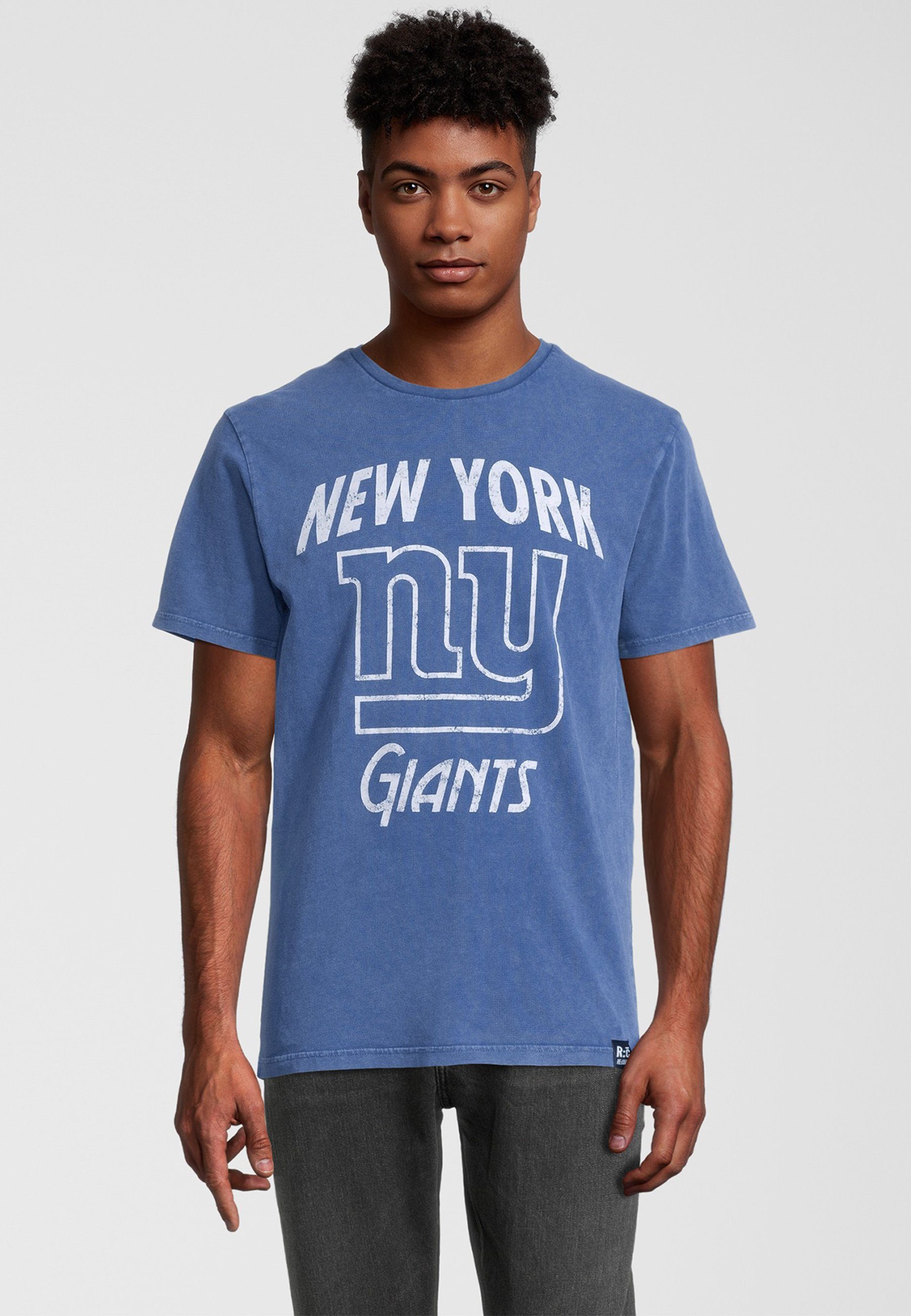 T-Shirt NFL Bio-Baumwolle Logo Recovered NY GOTS zertifizierte Giants