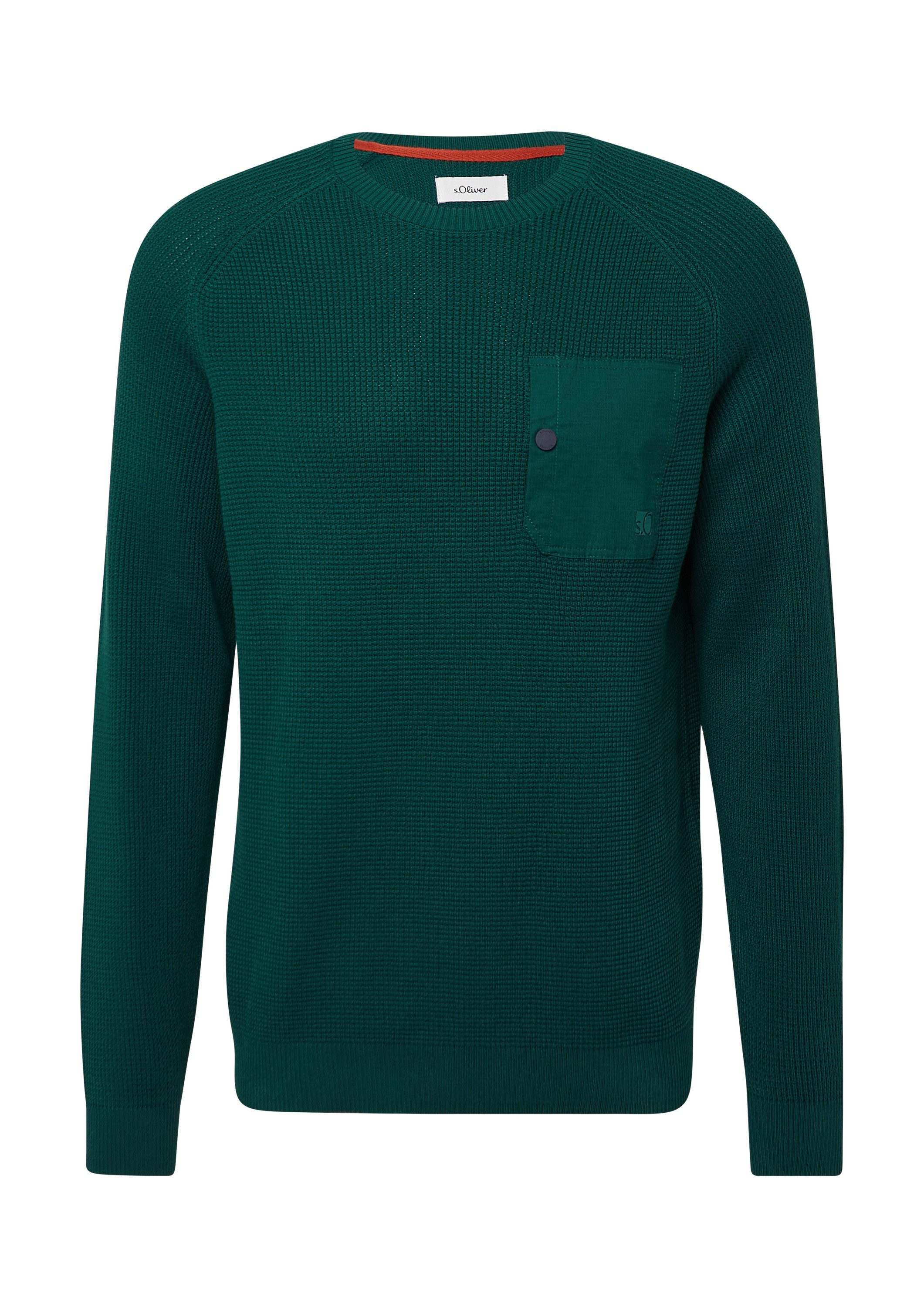 s.Oliver Longpullover Strickpullover Strickpullover mit Brusttasche günstig online kaufen