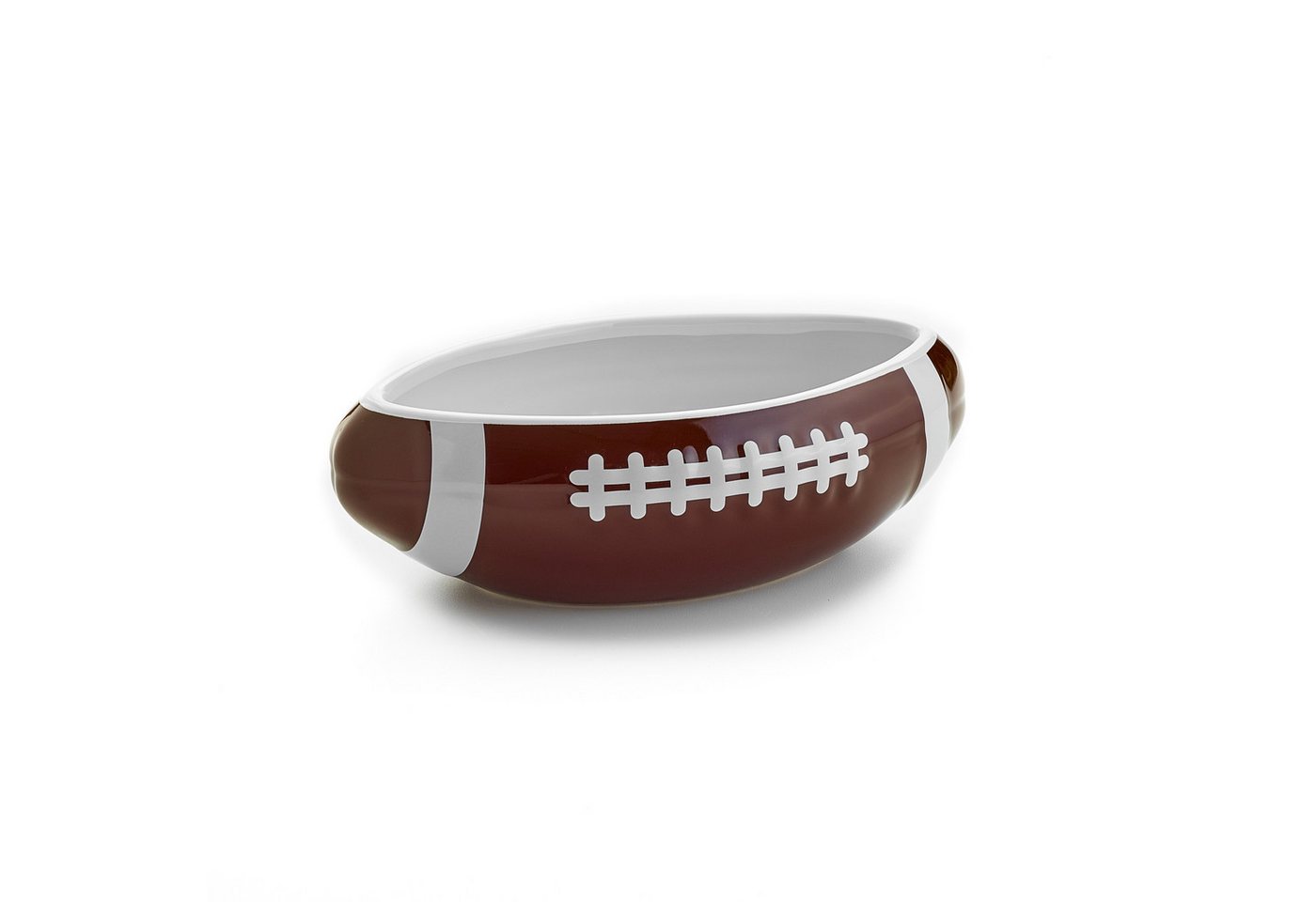 40YARDS Schüssel American Football Schüssel / Schale in American Football Form, Keramik, (Größe: XXL, maßstabsgetreu, 28 cm Länge) mit erhabener Naht