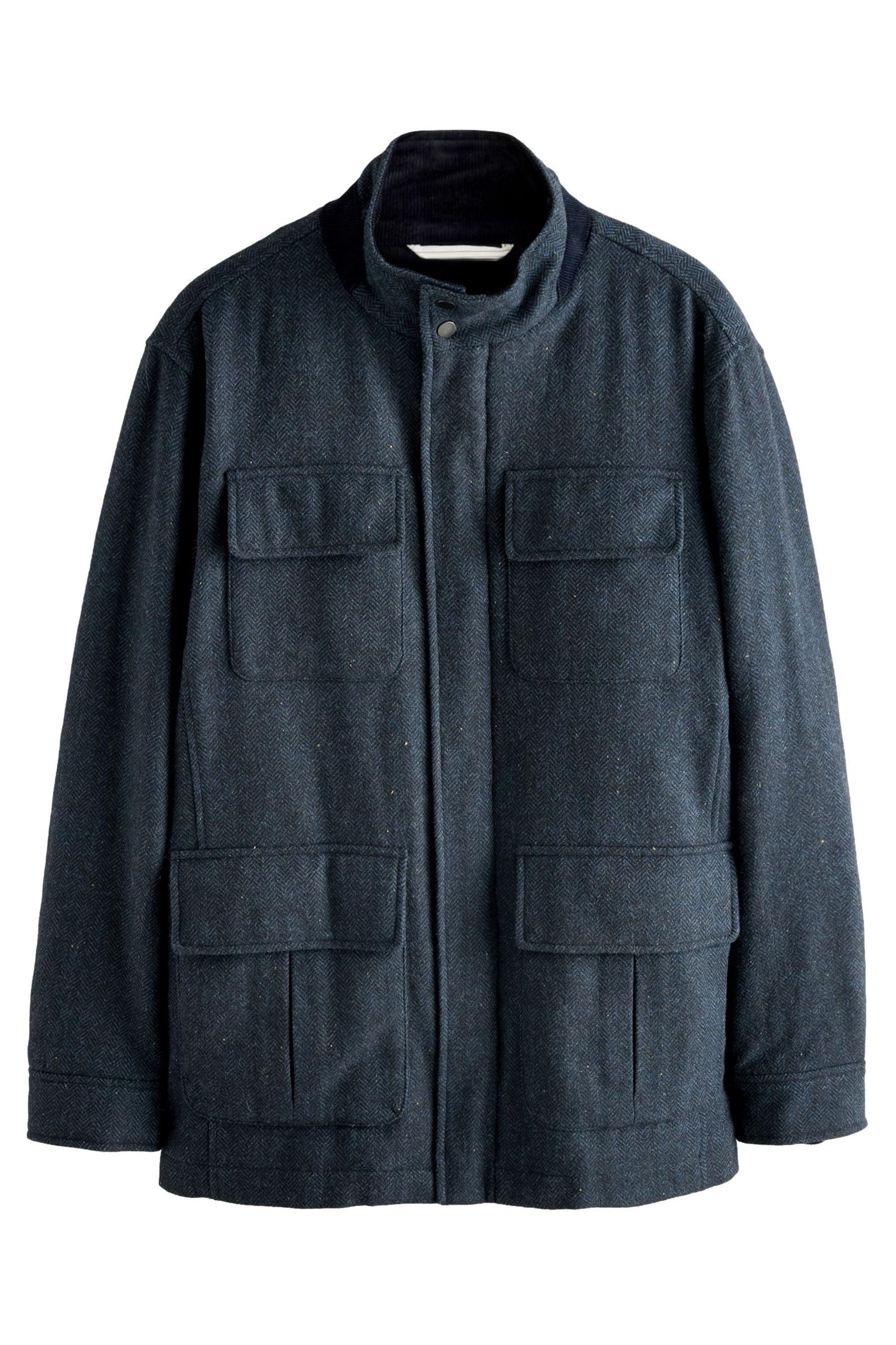 Next Blouson Mantel mit Fischgrätmuster und 4 Taschen (1-St)