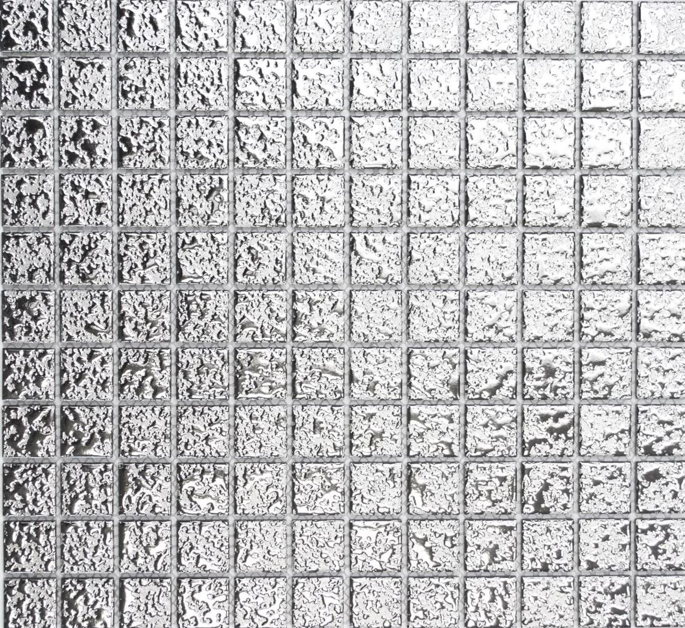 Mosani Mosaikfliesen Keramikmosaik Mosaikfliesen struktur Wand SILBER Küche