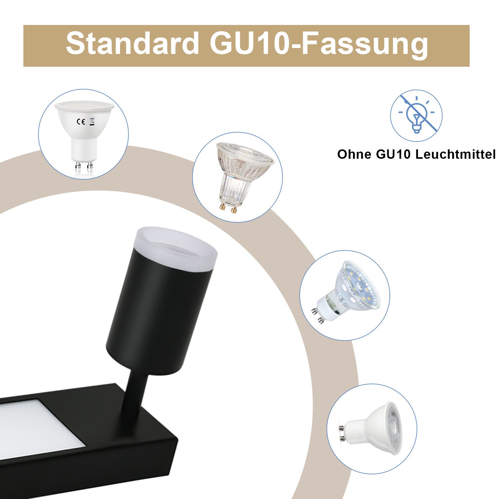 Nettlife Deckenstrahler Schwarz Schlafzimmer LED Deckenleuchte günstig online kaufen