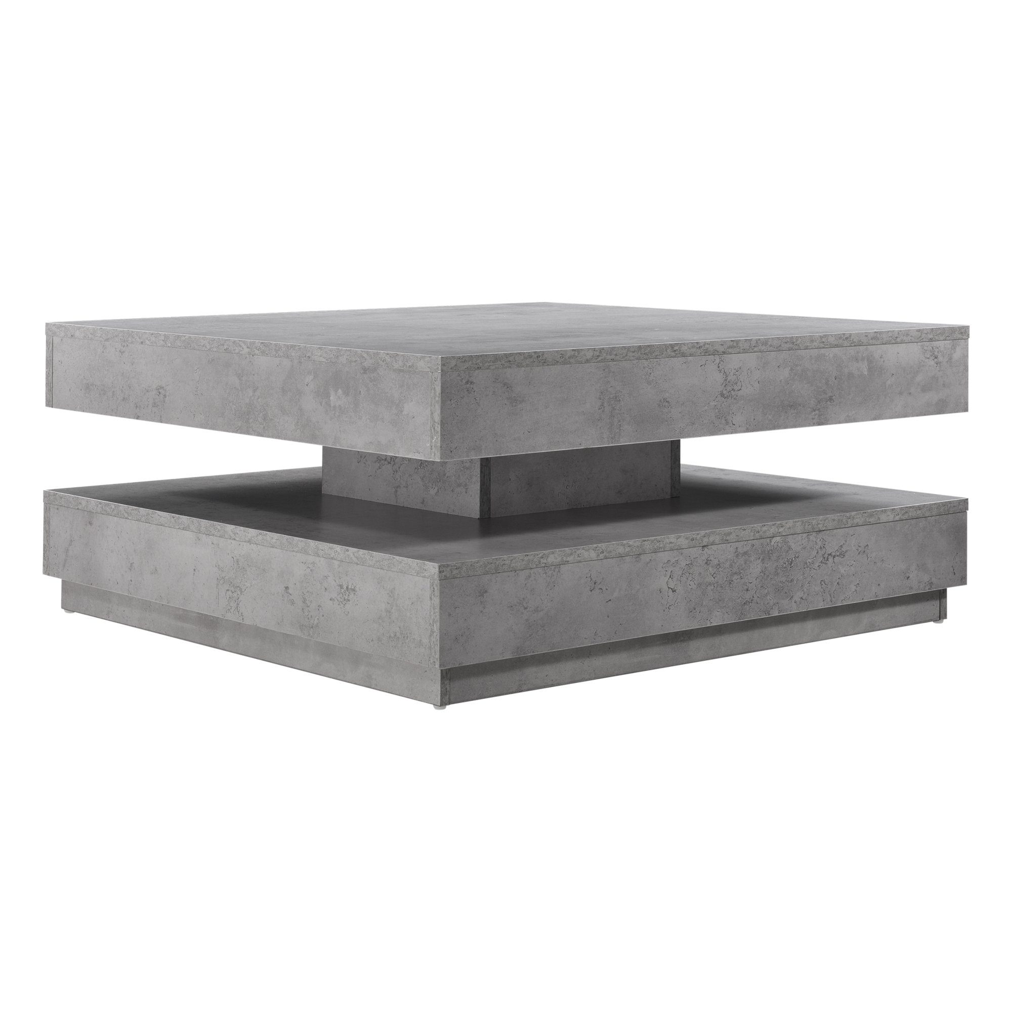 en.casa Couchtisch, »Florenz« quadratisch 76 x 76 x 38 cm Betonoptik günstig online kaufen