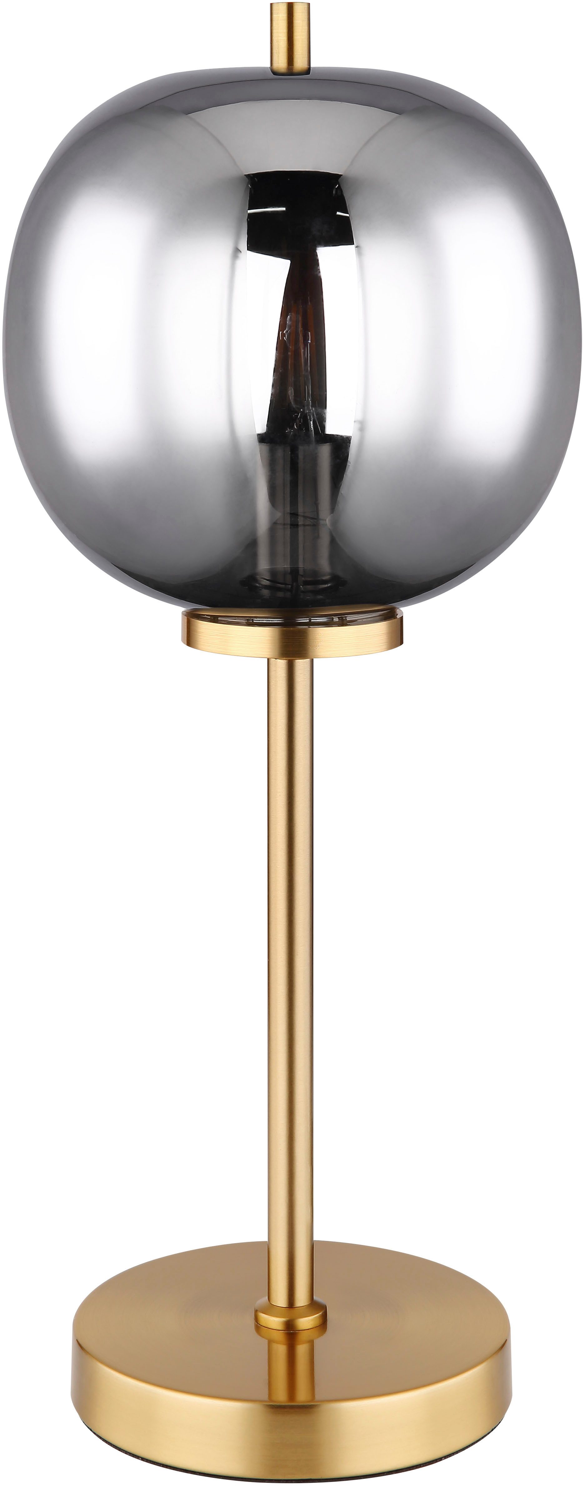 GLOBO LIGHTING Tischleuchte BLACKY I, ohne Leuchtmittel, Tischleuchte Messing, Glas, Wippschalter, E14
