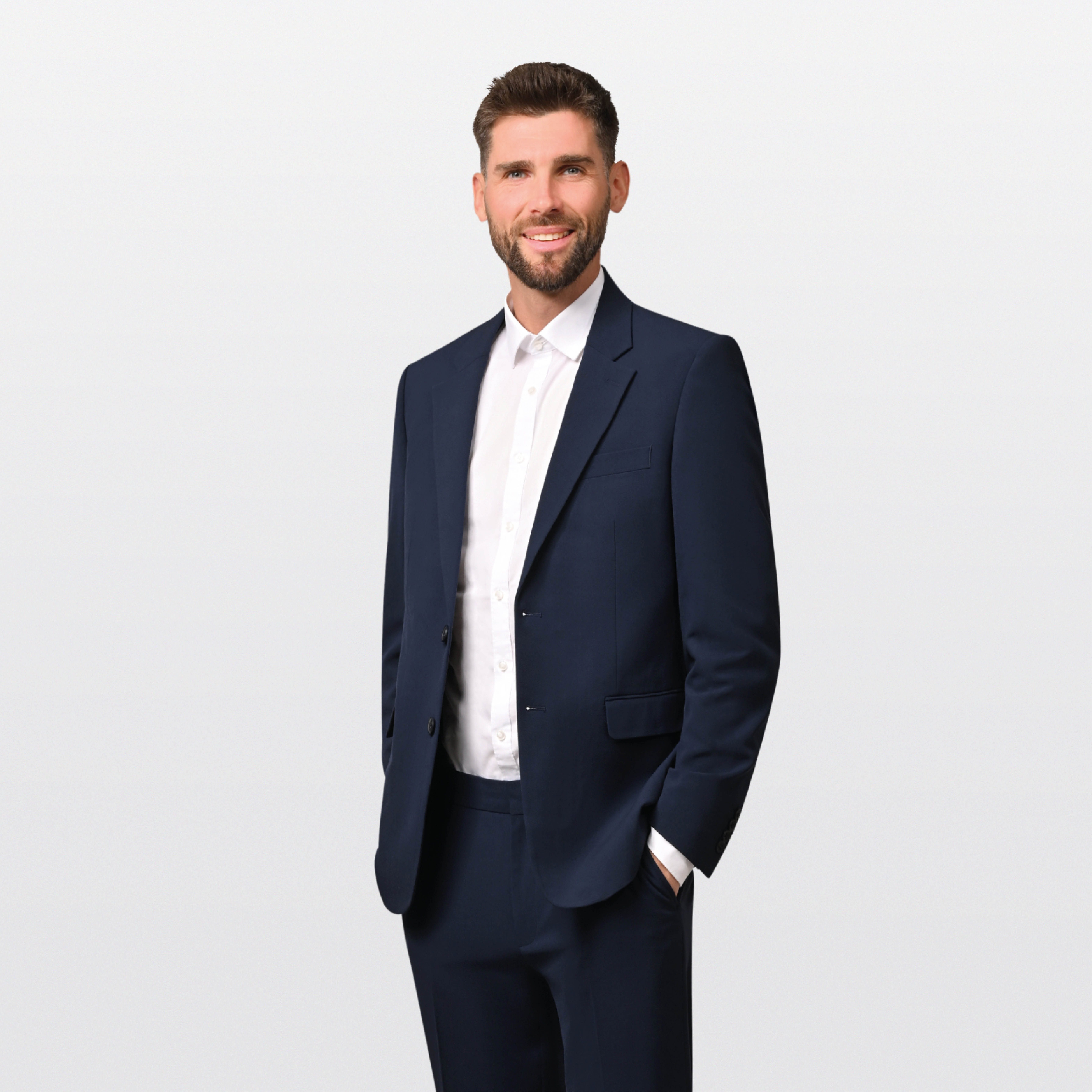 Hirschthal Anzugsakko Herren 2-Knopf Business Sakko Slim-Fit in eleganten Design, mit Kleidersack
