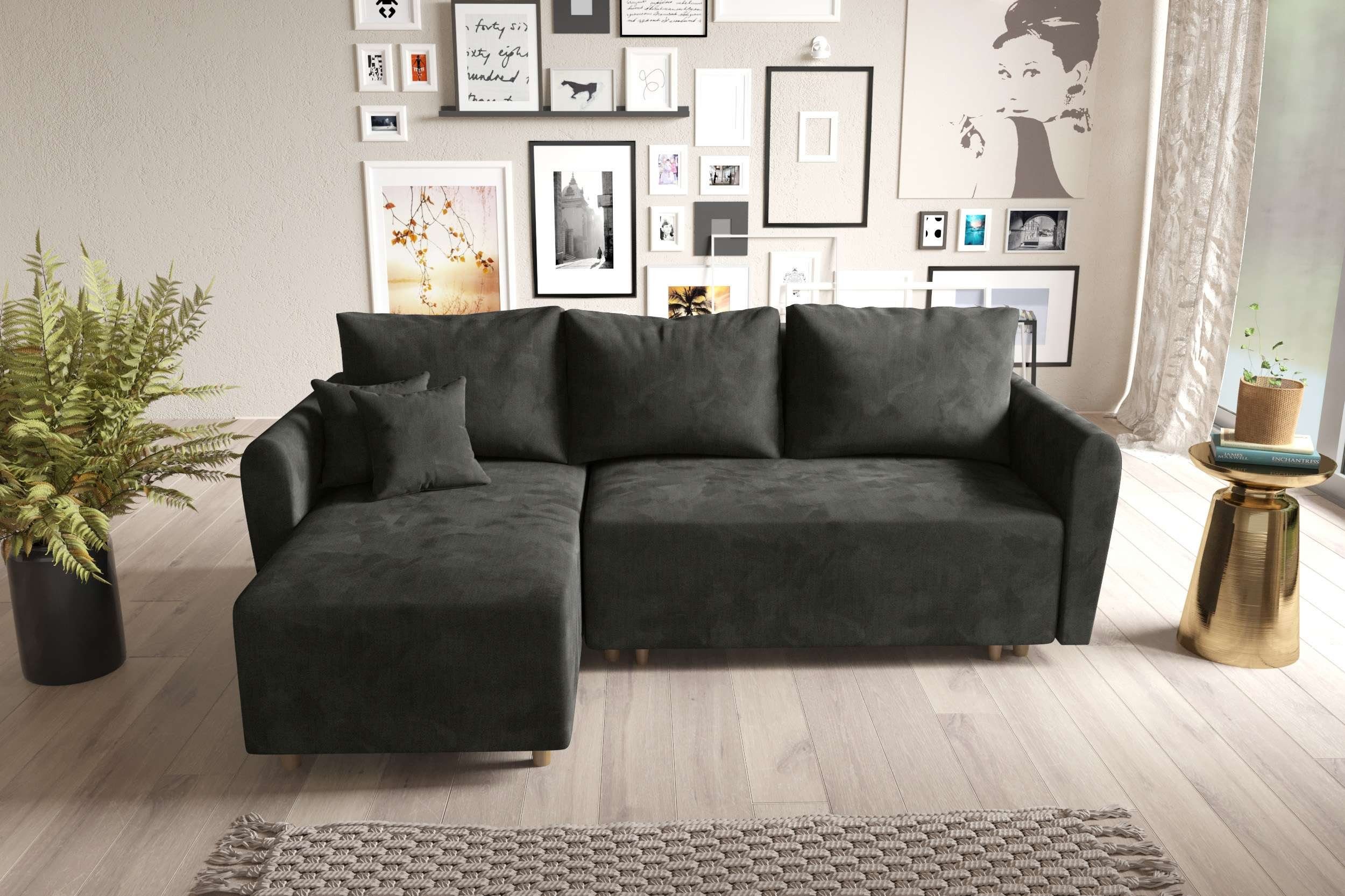 Stylefy Ecksofa Stylefy Bonna Ecksofa, L-Form, Eckcouch, mit Bettfunktion, Bettkasten, mane links oder rechts bestellbar