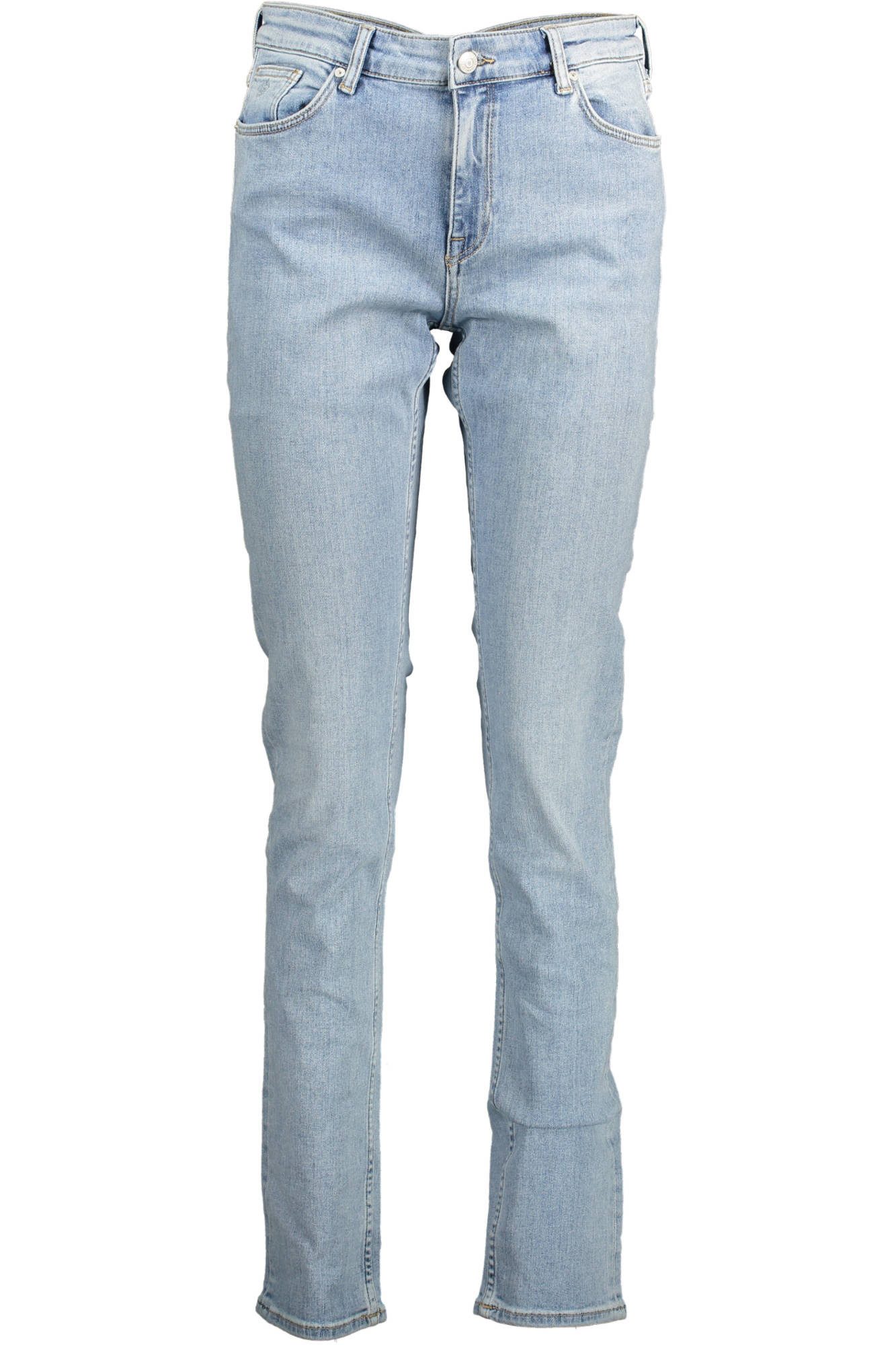 Gant 5-Pocket-Jeans Damen Slim-Jeans in Blau aus Bio-Baumwolle mit Waschungseffekt