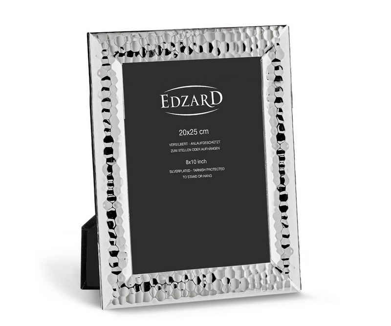 EDZARD Bilderrahmen Gubbio, versilbert und anlaufgeschützt, für 20x25 cm Bilder – Fotorahmen